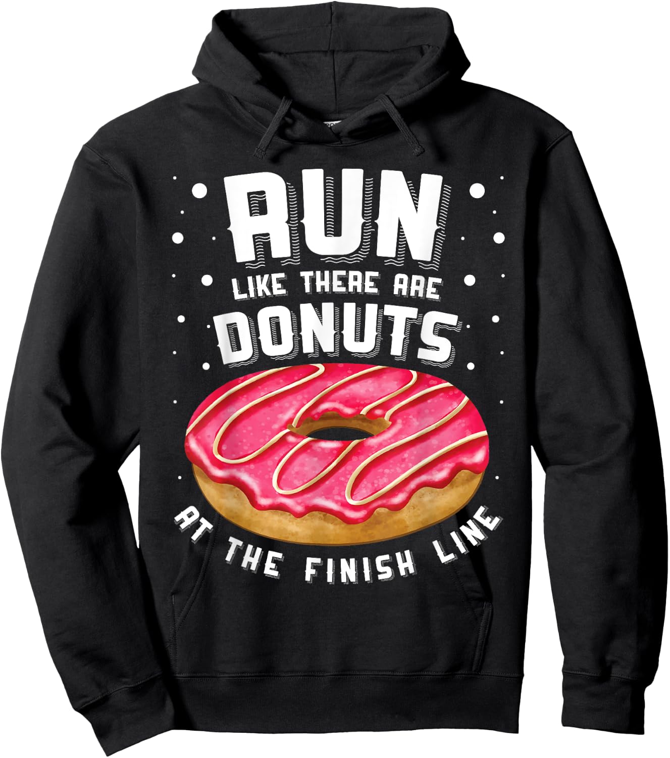Funny Running Marathon Squad Donut Lover Donut Finish Line Hoodie - Hoodie | Black