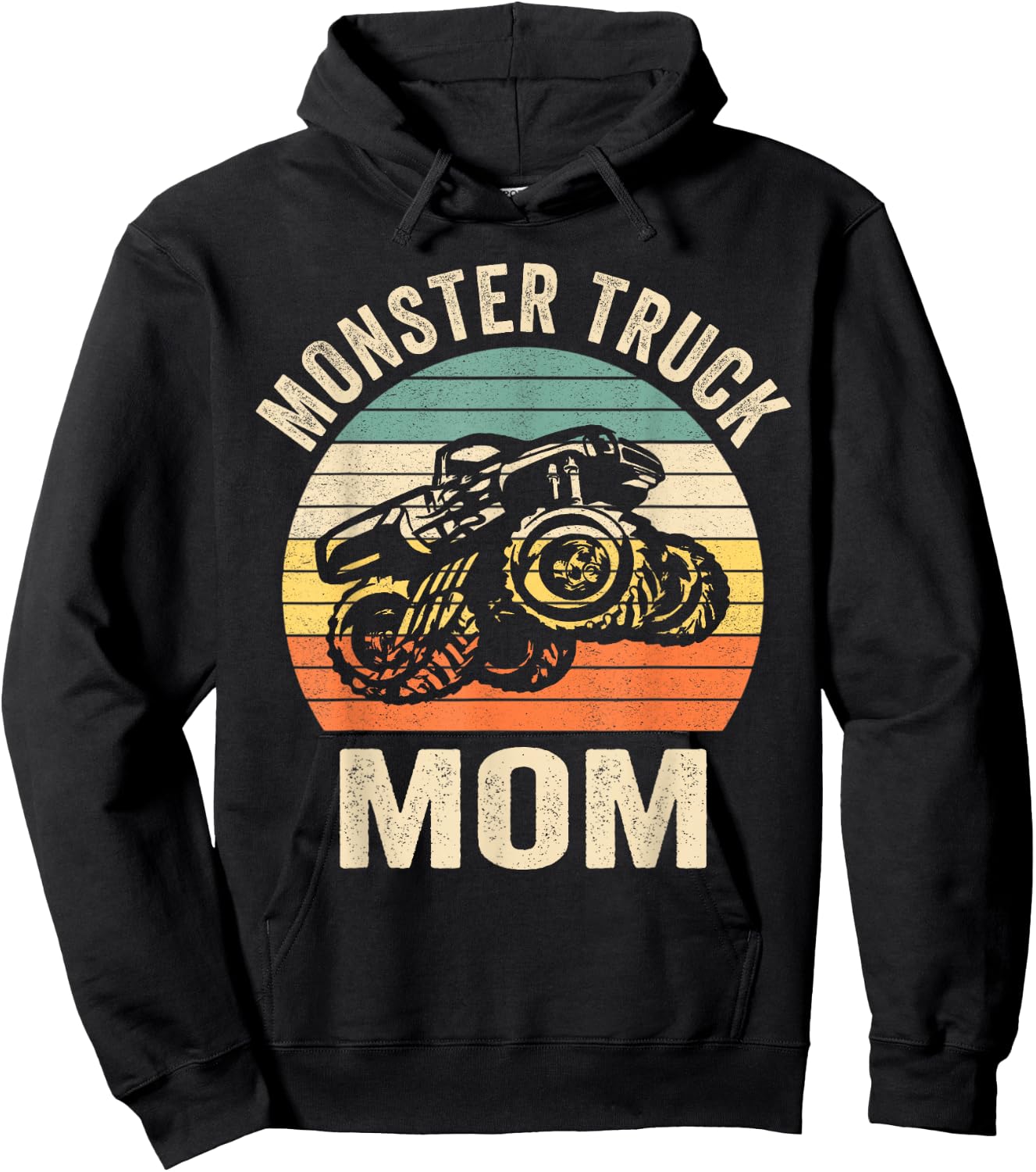 Monster Truck Mom Retro Vintage Monster Truck Hoodie - Hoodie | Black