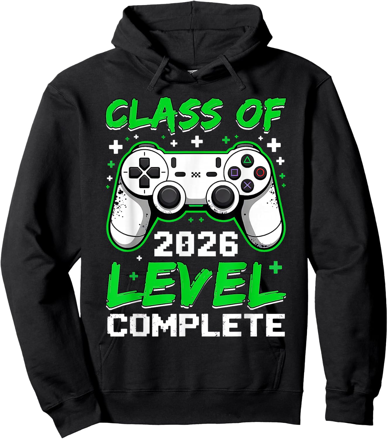 Class of 2026 Level Complete Funny Gamer Senior Graduation Hoodie - Hoodie | Black