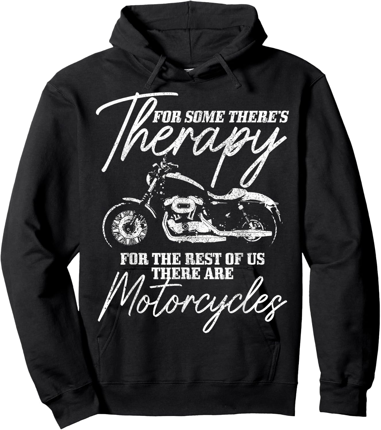 Biker Therapy Vintage Motorcycle Funny Biker Hoodie - Hoodie | Black