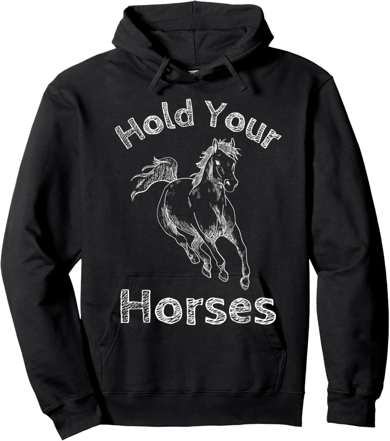 Hold your horses, Rodeo, Vintage retro cowboy, western Hoodie - Hoodie | Black