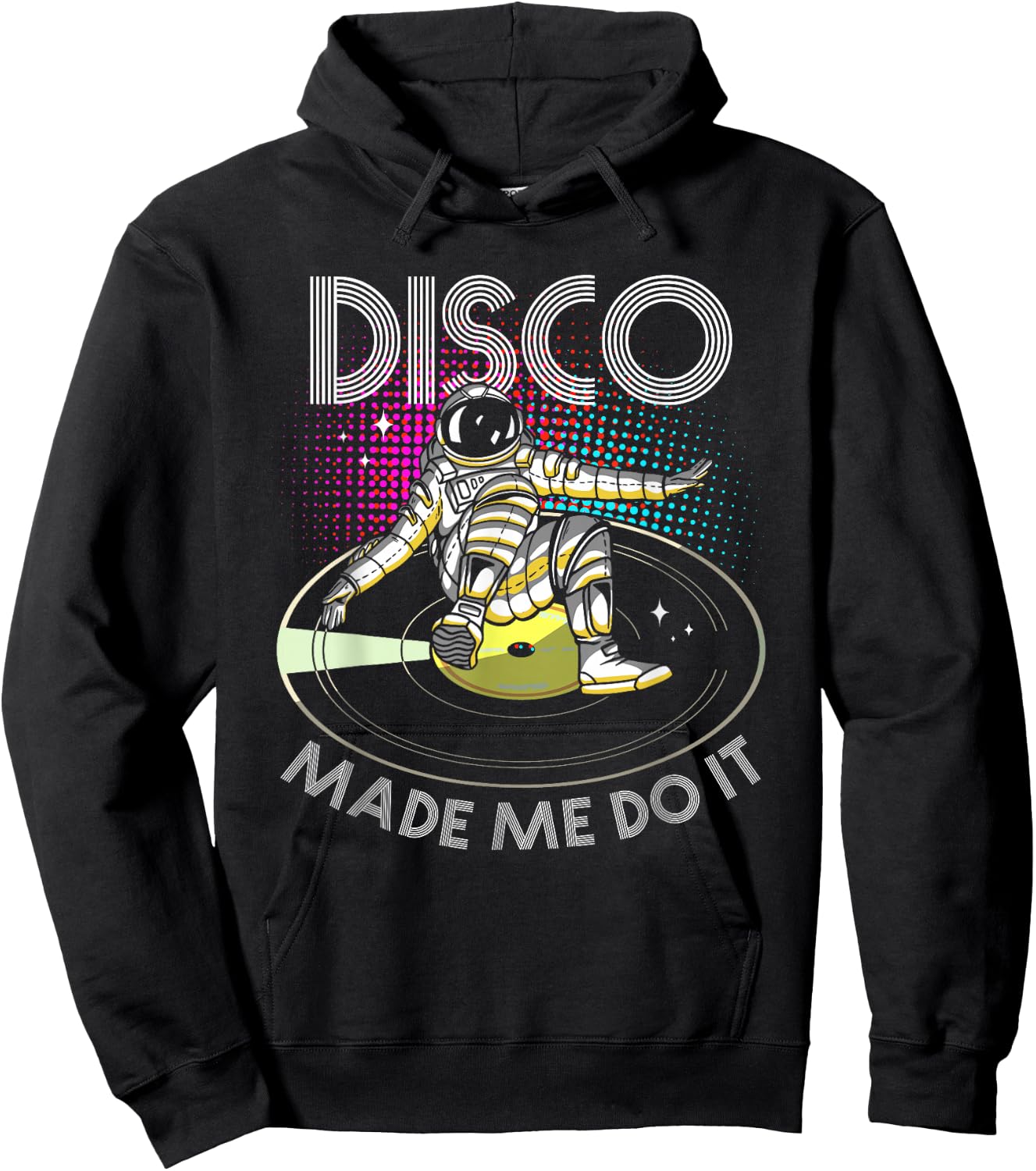 Disco Made Me Do It | Astronaut DJ Hoodie - Hoodie | Black