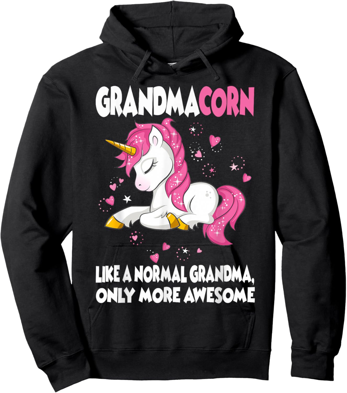 Grandmacorn Cute Unicorn Lover Mother Day Grandma Hoodie - Hoodie | Black