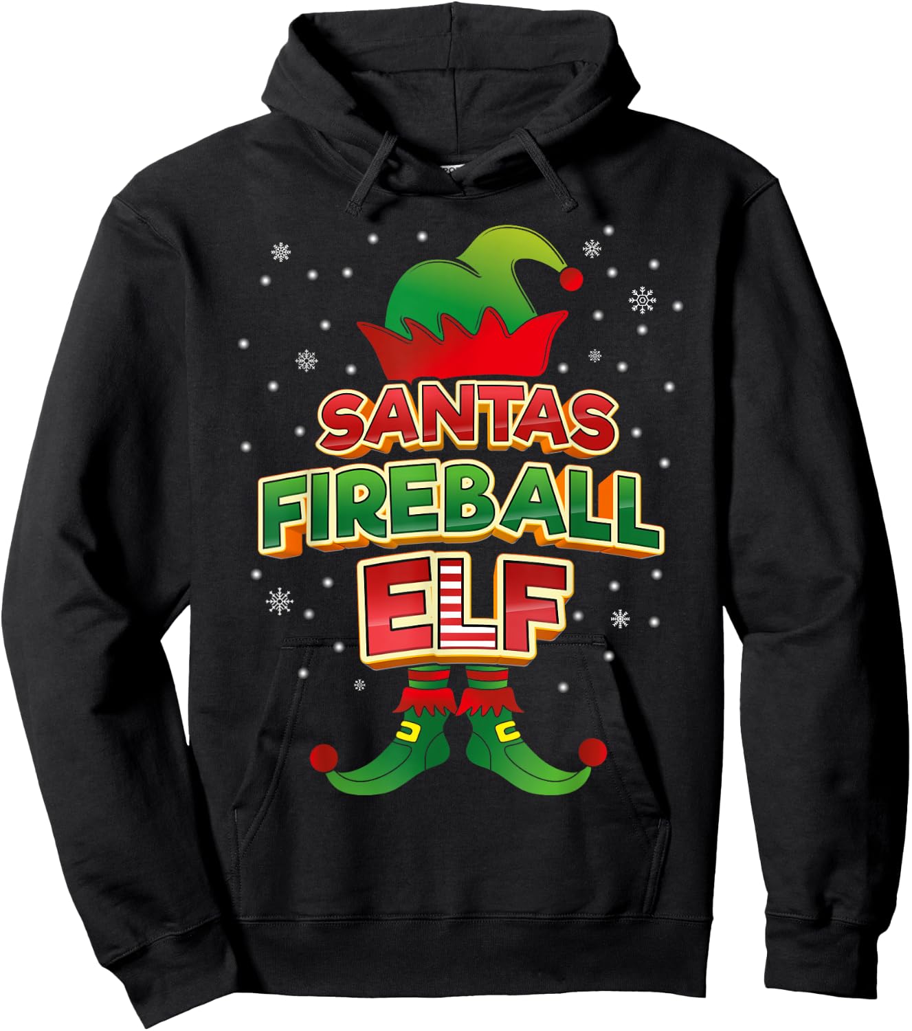 Fireball Elf Christmas Matching Costumes X-Mas Hoodie - Hoodie | Black