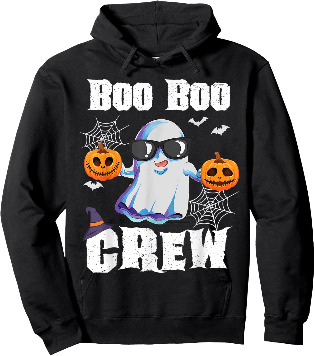 Boo Boo Crew Ghost Nurse Retro Halloween Custome Nursing RN Hoodie - Hoodie | Black
