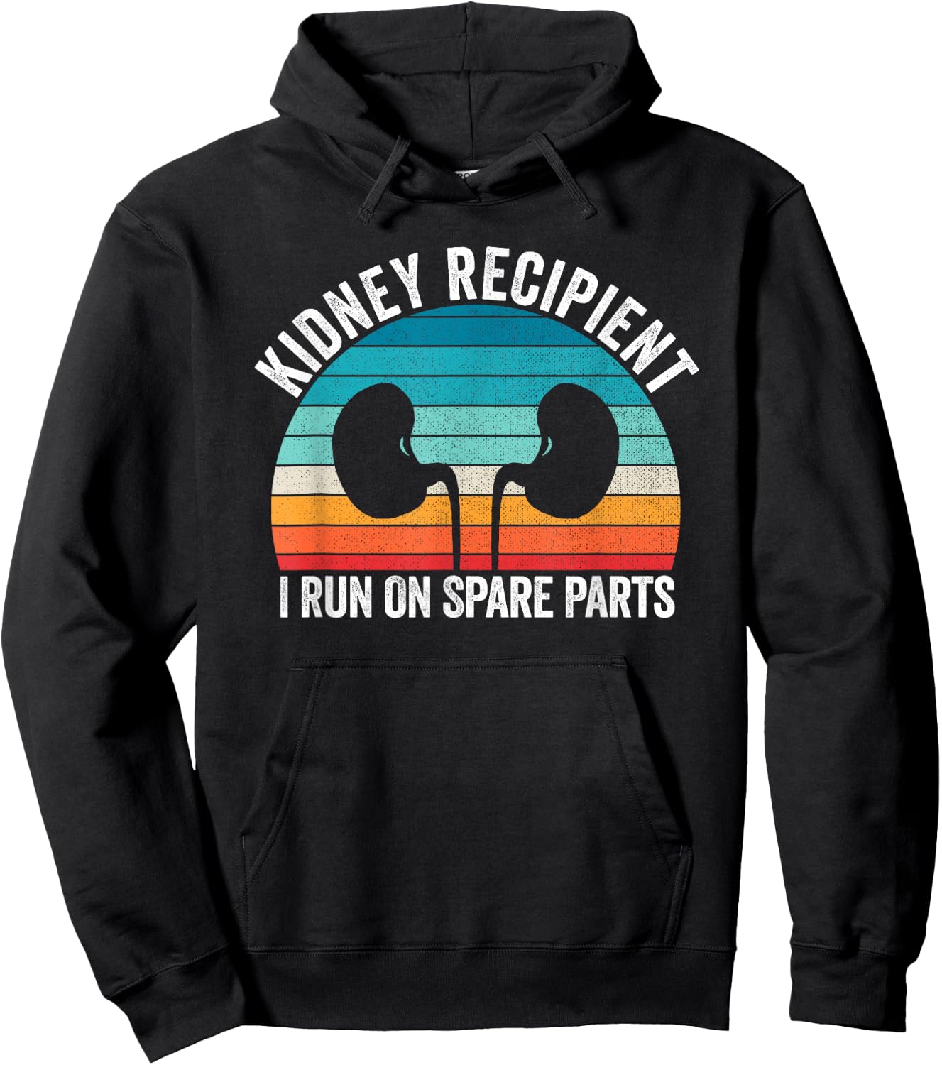 I Run On Spare Parts Kidney Recipient Transplant Awareness Hoodie - Hoodie | Black
