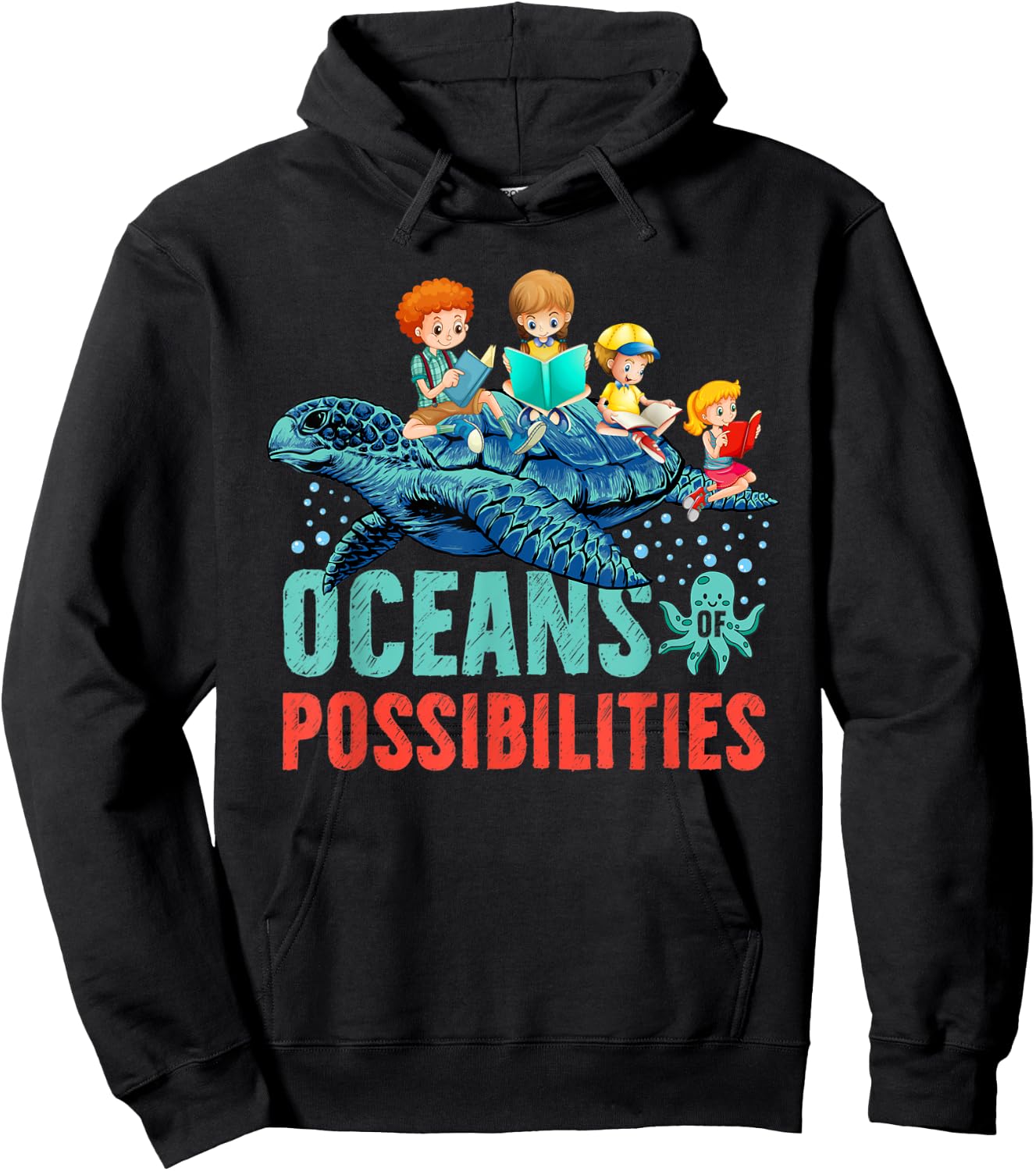 Oceans Of Possibilities Summer Reading 2022 Octopus Men Women Kids Hoodie - Hoodie | Black