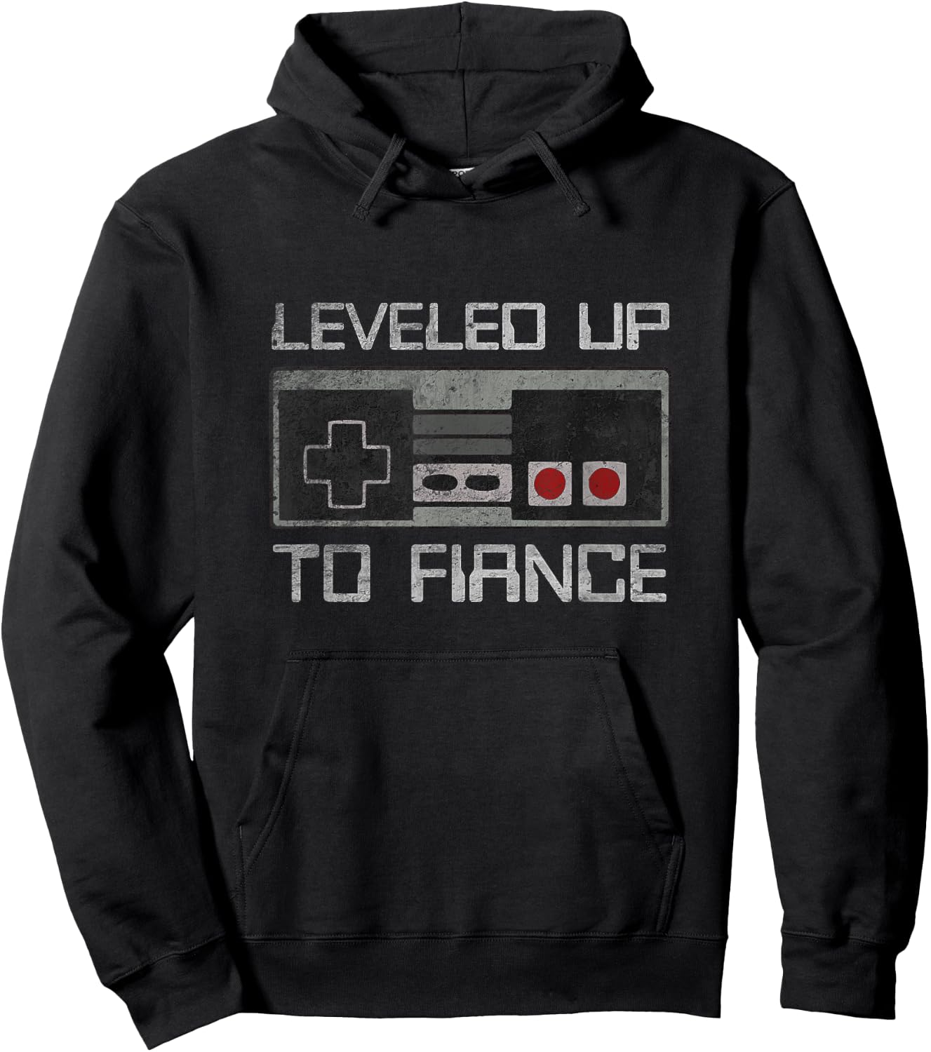 Leveled up to Fiance Newly Engaged Just Engaged Couple Hoodie - Hoodie | Black