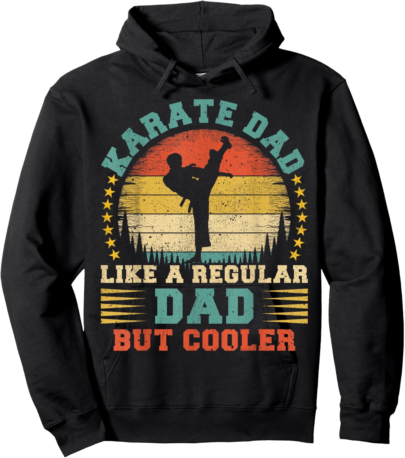 Vintage Karate Dad Like A Regular Dad Karate Father's Day Hoodie - Hoodie | Black