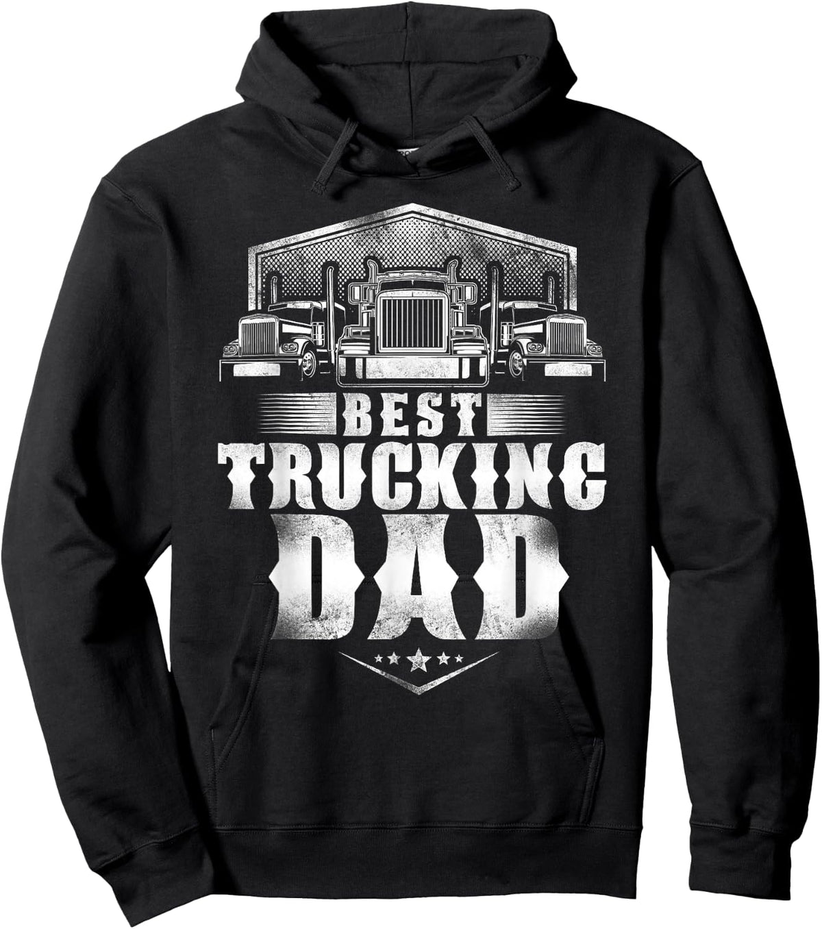 Trucker Truck Driver Dad Father Vintage Best Trucking Dad Hoodie - Hoodie | Black