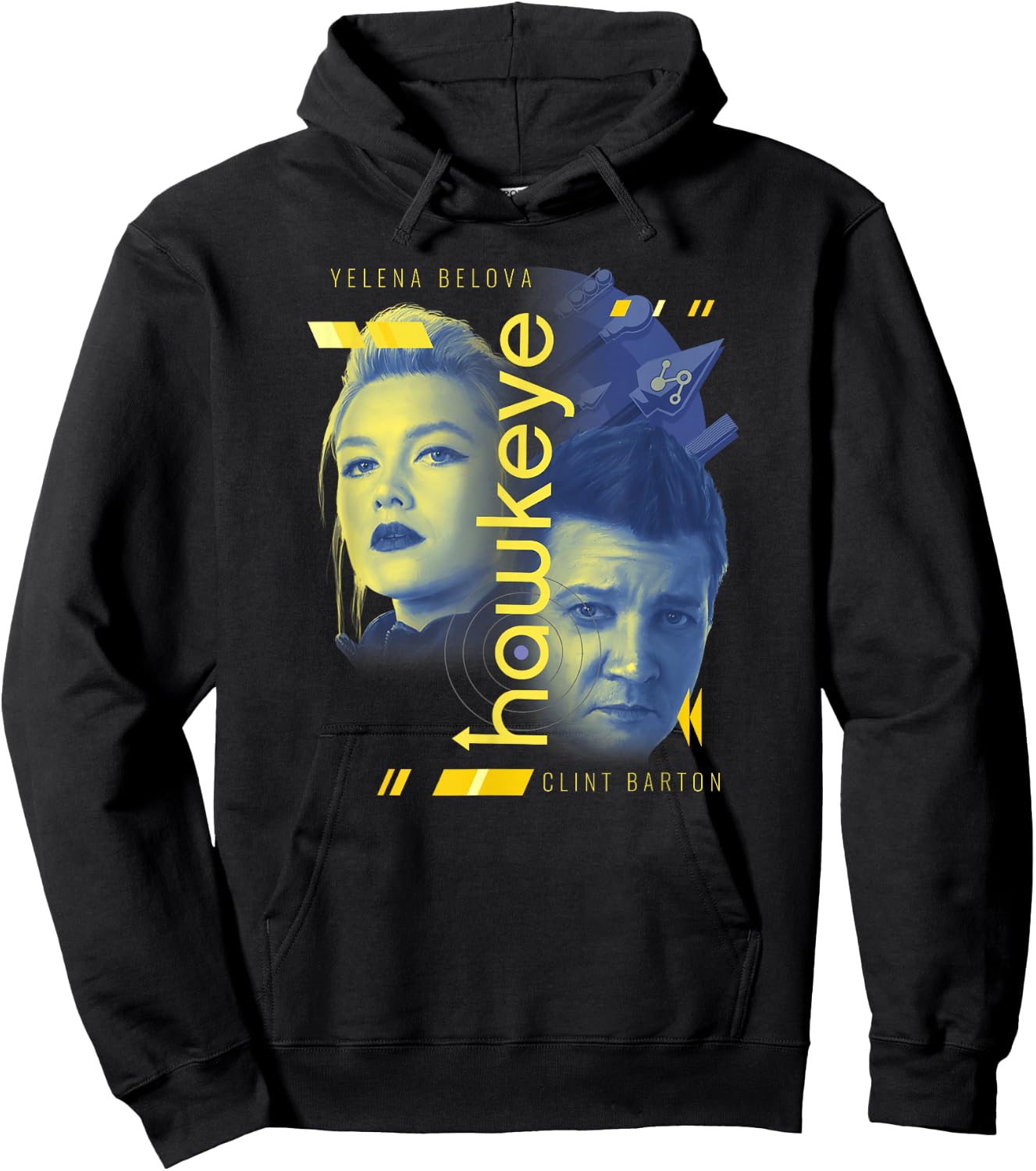 Marvel Hawkeye Yelena And Clint Dual Archers Poster Hoodie - Hoodie | Black