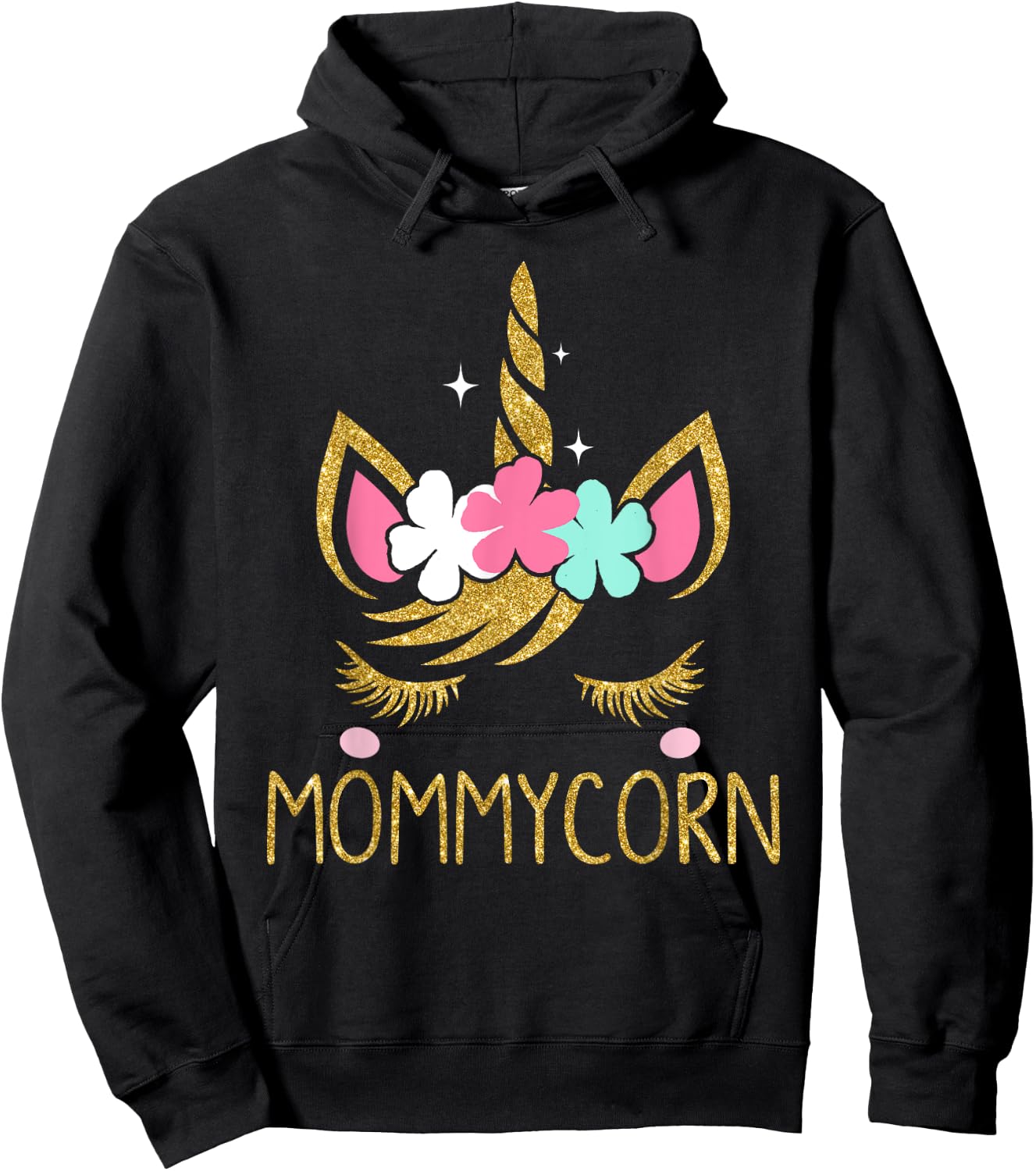 Mommycorn Unicorn Mommy Mother's Day Gift Hoodie - Hoodie | Black