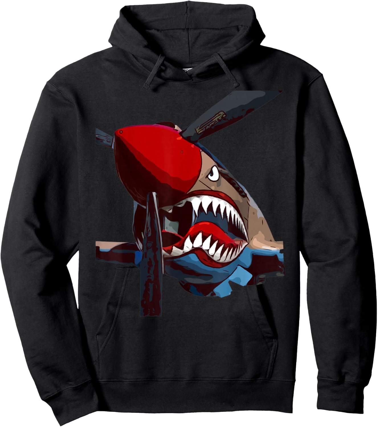 P-40 Warhawk Fighter Aircraft WW2 Airplane Military Hoodie - Hoodie | Black