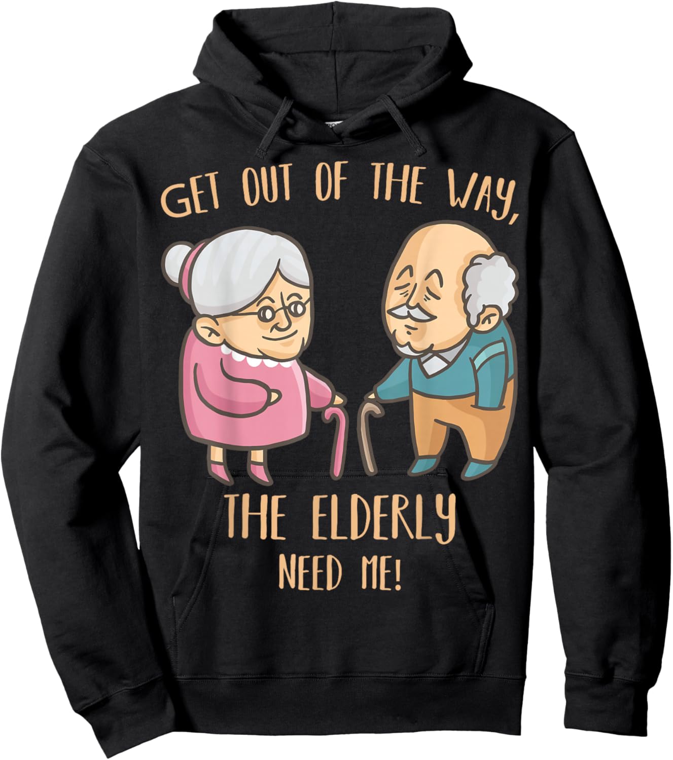 Seniors Home Caregiver Funny Elderly Nurse Care Nursing Hoodie - Hoodie | Black