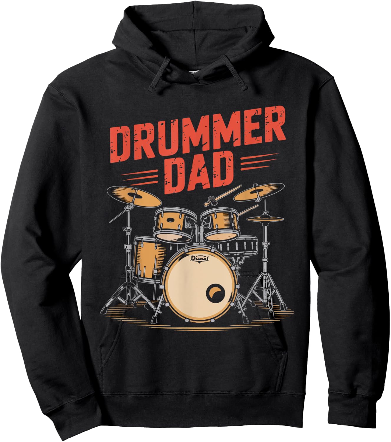 Drummer Dad Gift Drums Funny Daddy Hoodie - Hoodie | Black