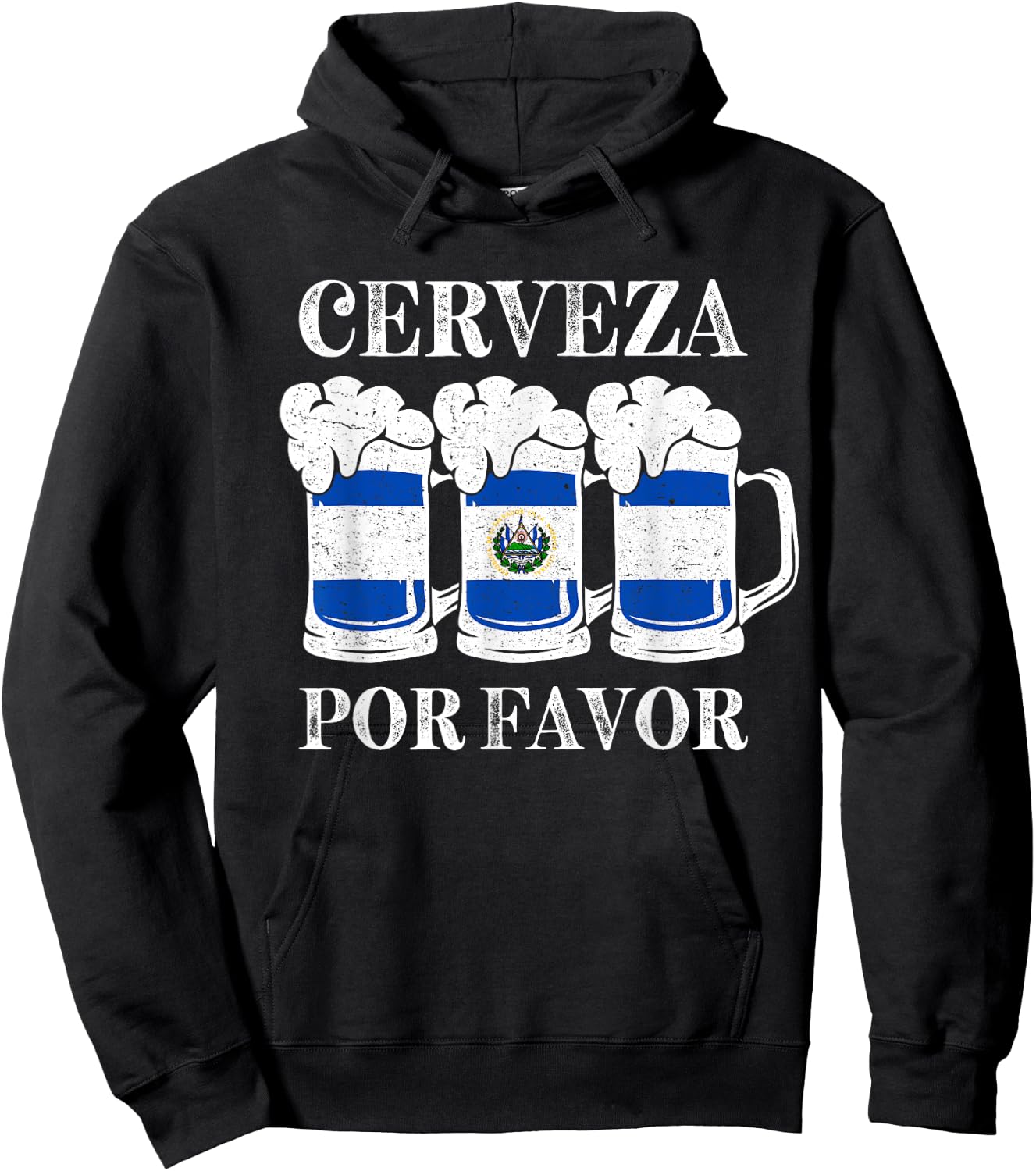 Cerveza Por Favor Salvadoran Beer Pupusas Tamales Party Hoodie - Hoodie | Black