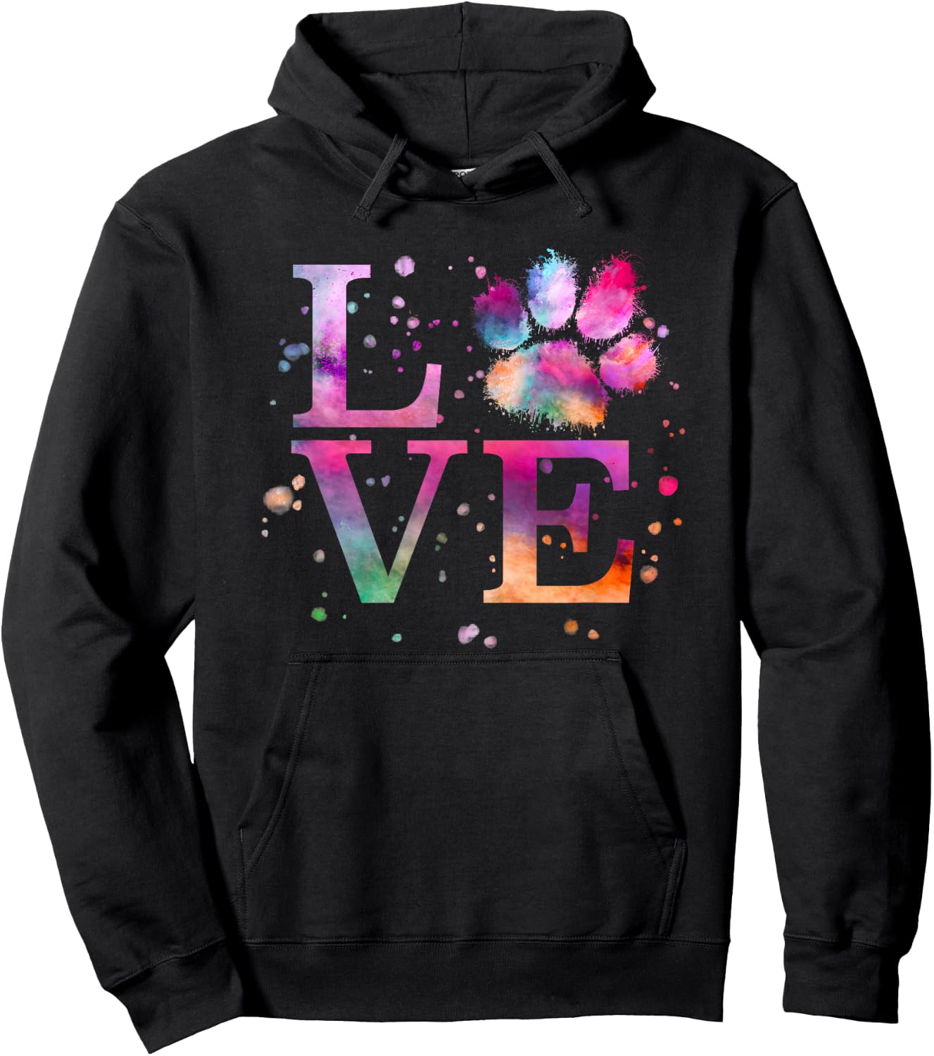 Love Dog Paw Print Colorful National Animal Shelter Week Hoodie - Hoodie | Black