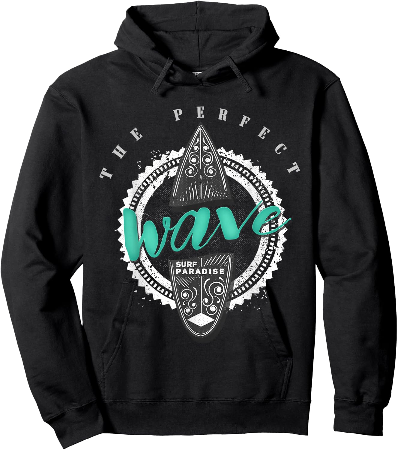Surfing Perfect Wave Surf Paradise Funny Surfer Gift Hoodie - Hoodie | Black