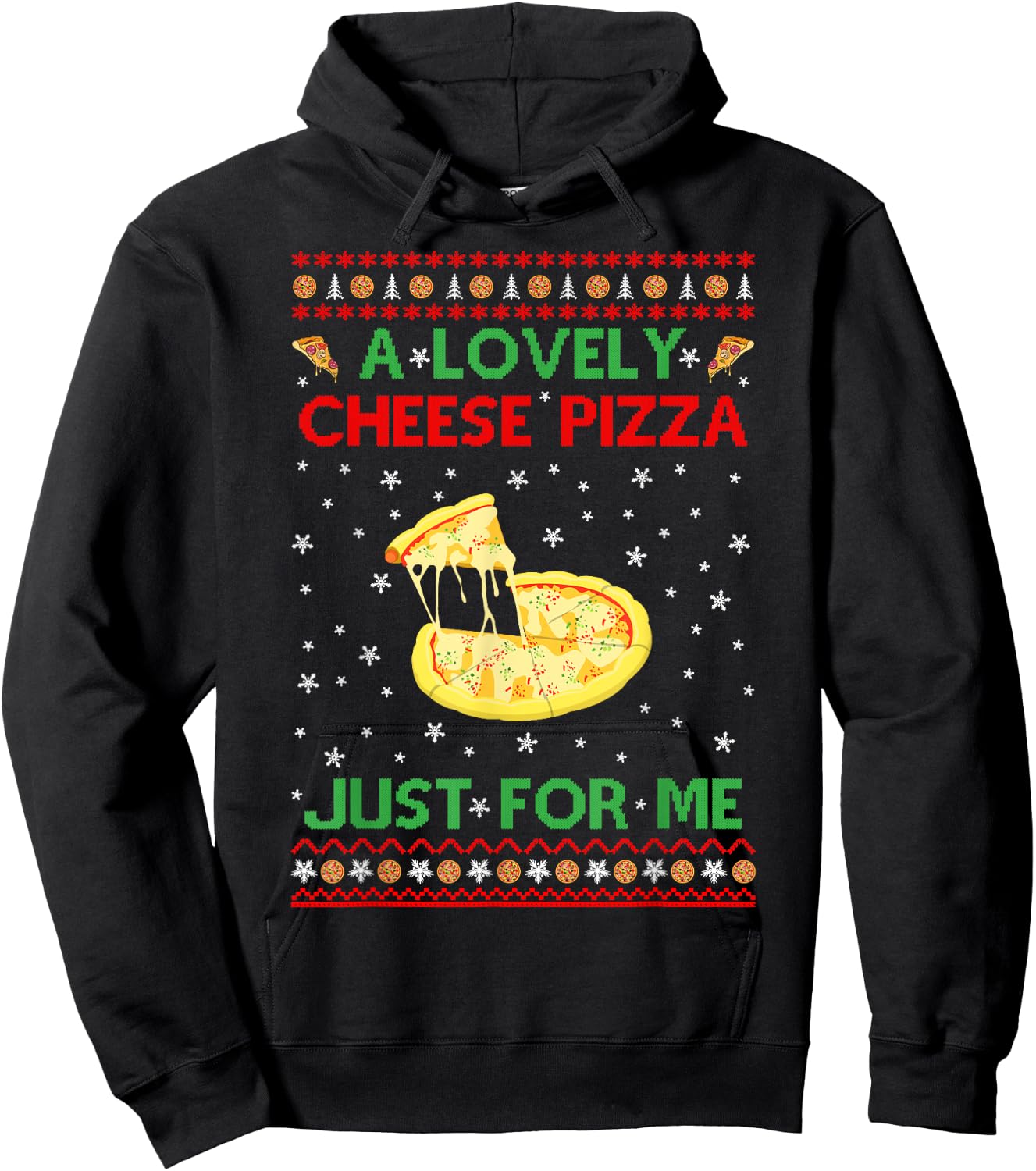 A Lovely Cheese Pizza Shirt Funny Kevin X-Mas Hoodie - Hoodie | Black