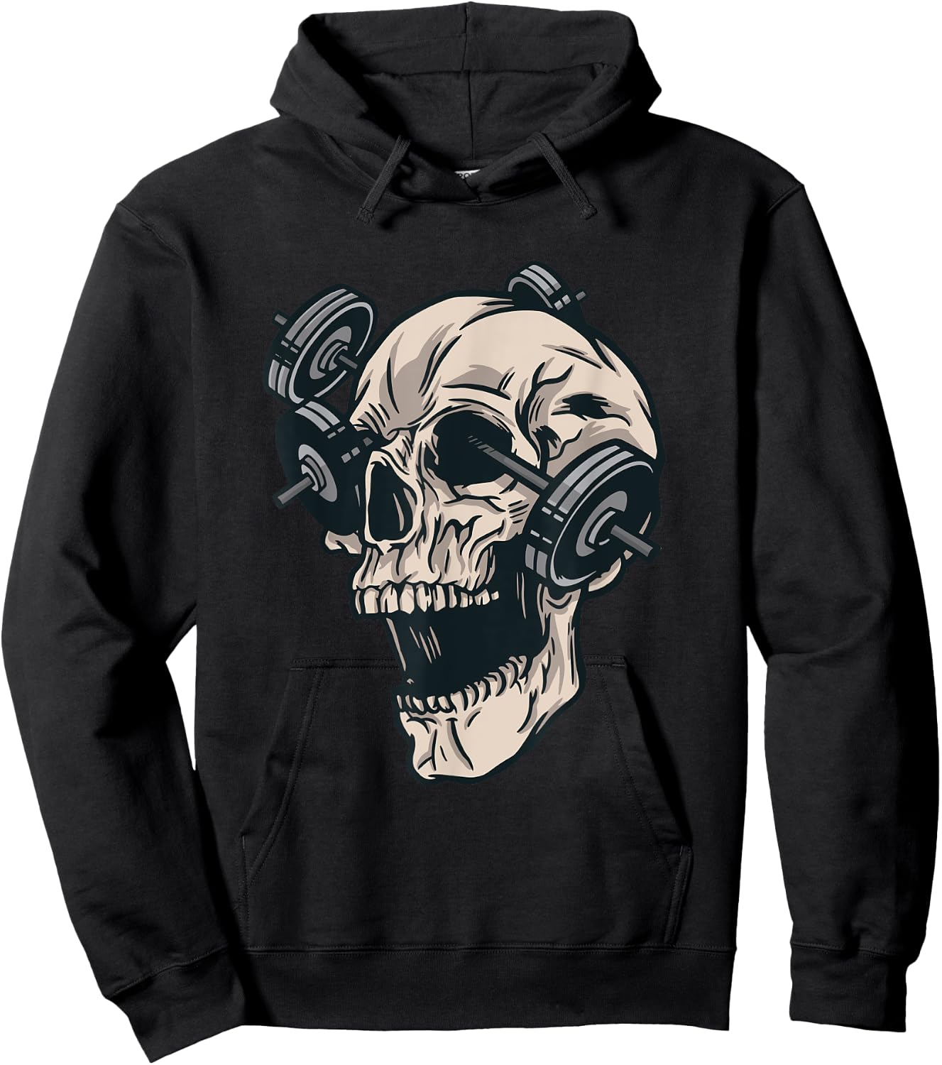 Vintage Skull Gym Hoodie - Hoodie | Black