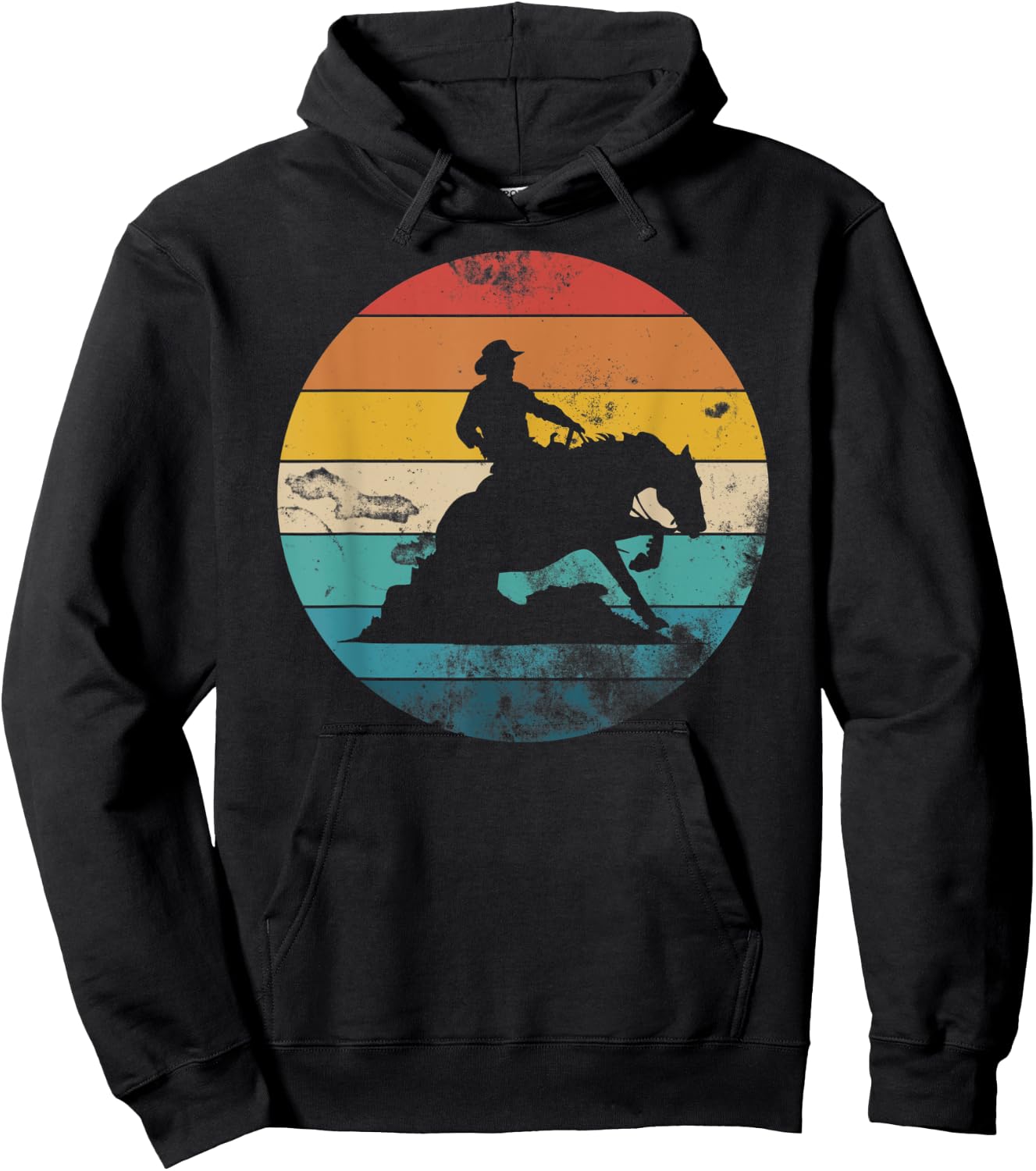 Western Rider Reining Quarter Horse Sliding Stop Hoodie - Hoodie | Black