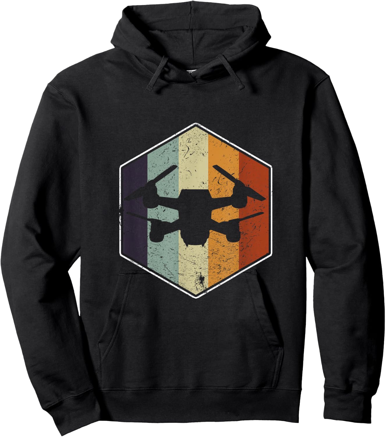 Vintage Quadcopter FPV RPV Drone Racer Pilot Hoodie - Hoodie | Black