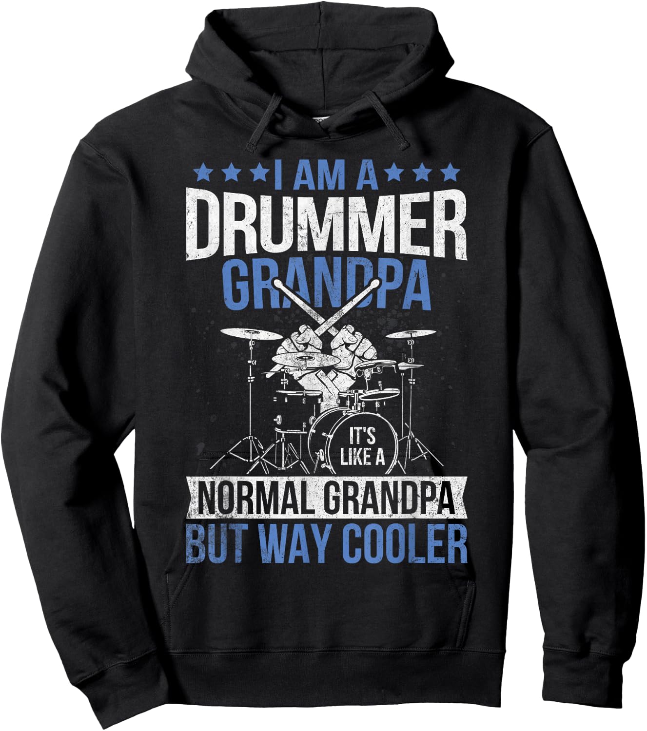 Drummer Grandpa Drum Enthusiast Grandfather Novelty Hoodie - Hoodie | Black