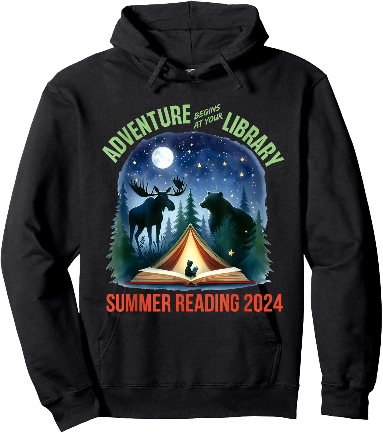 Summer Reading Program 2024 Adventure Begins At Your Library Hoodie - Hoodie | Black