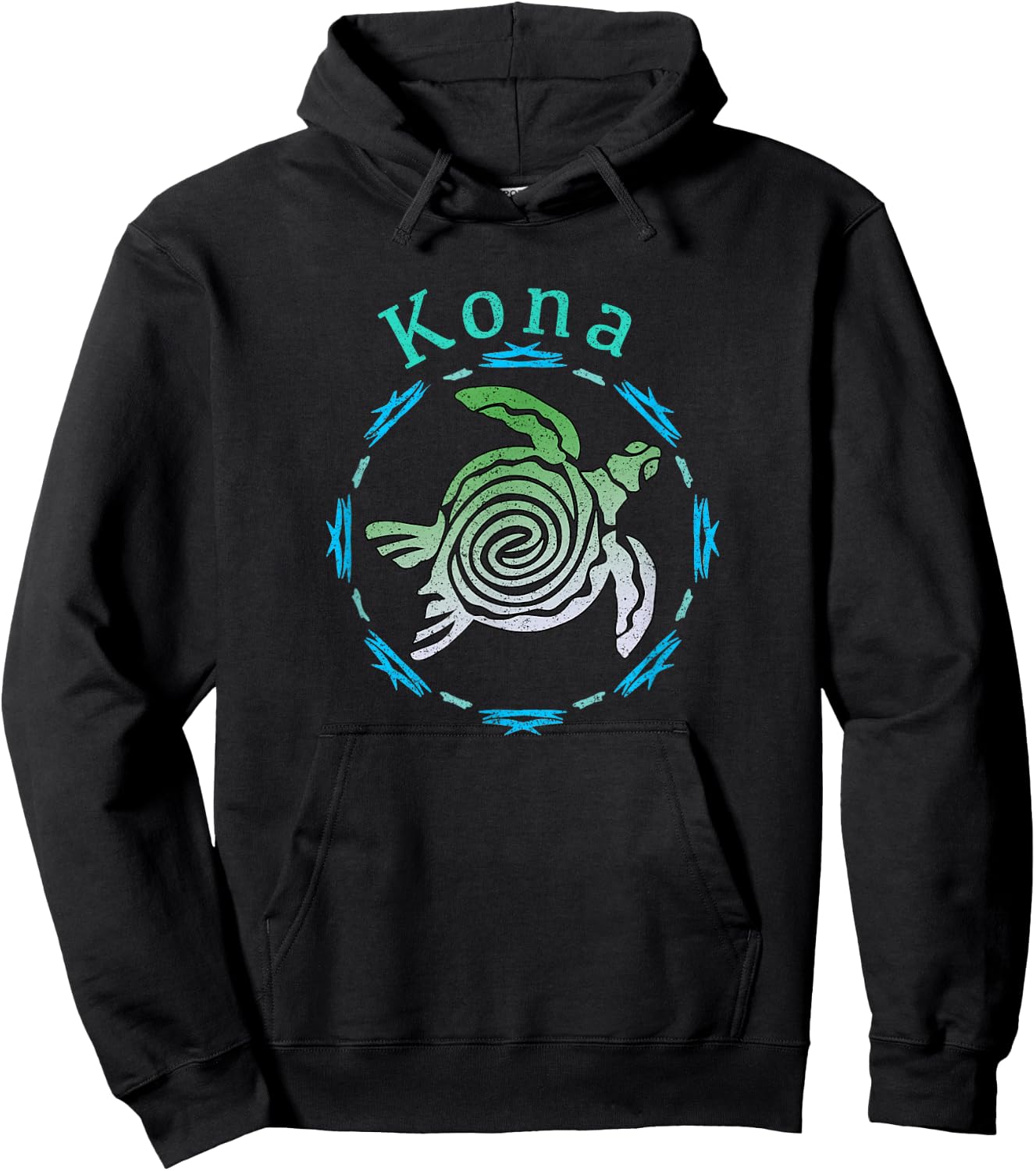 Kona Hawaii Vintage Tribal Turtle Gift Hoodie - Hoodie | Black