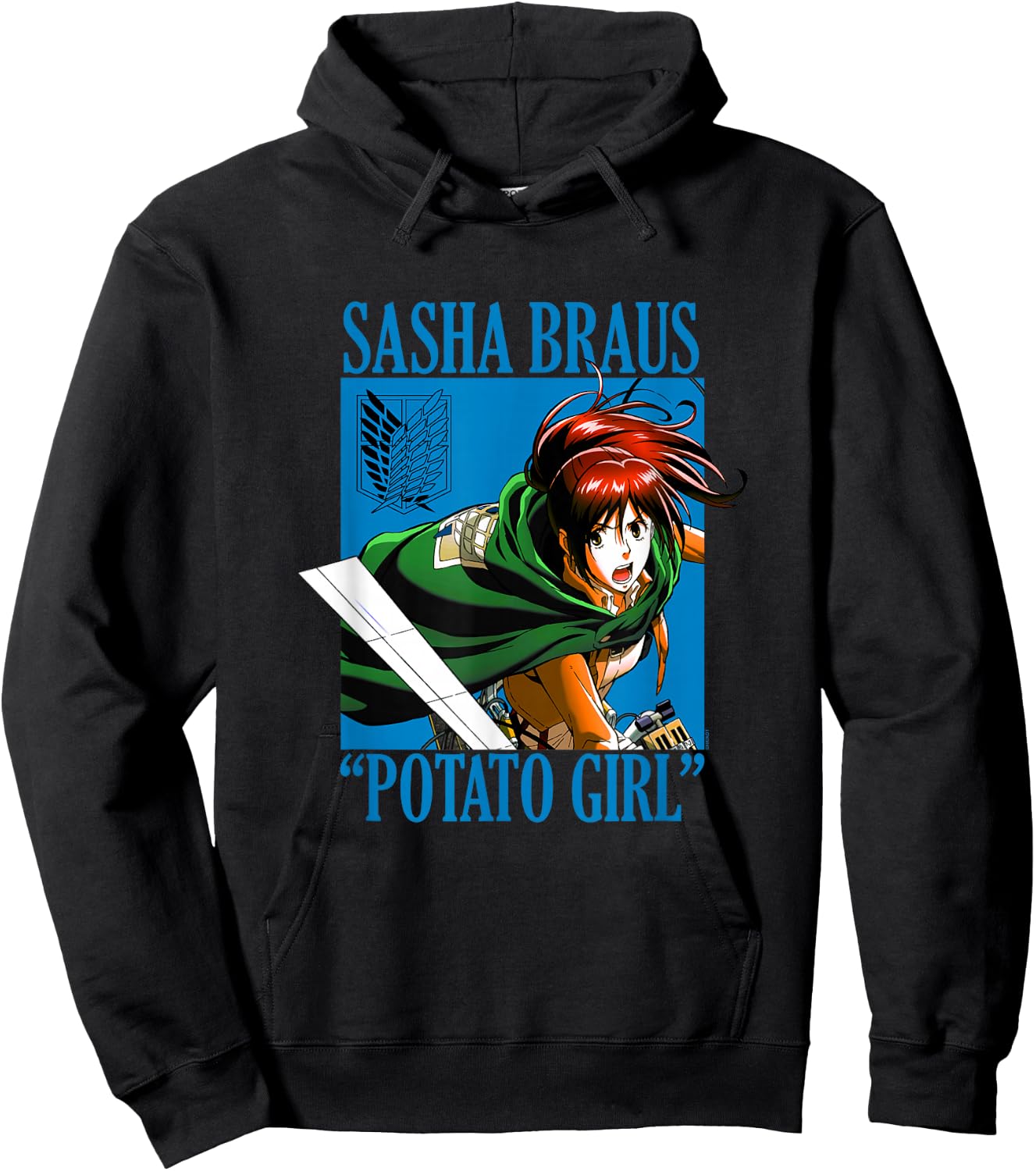 Attack on Titan Sasha Braus Potato Girl AOT Anime Hoodie - Hoodie | Black