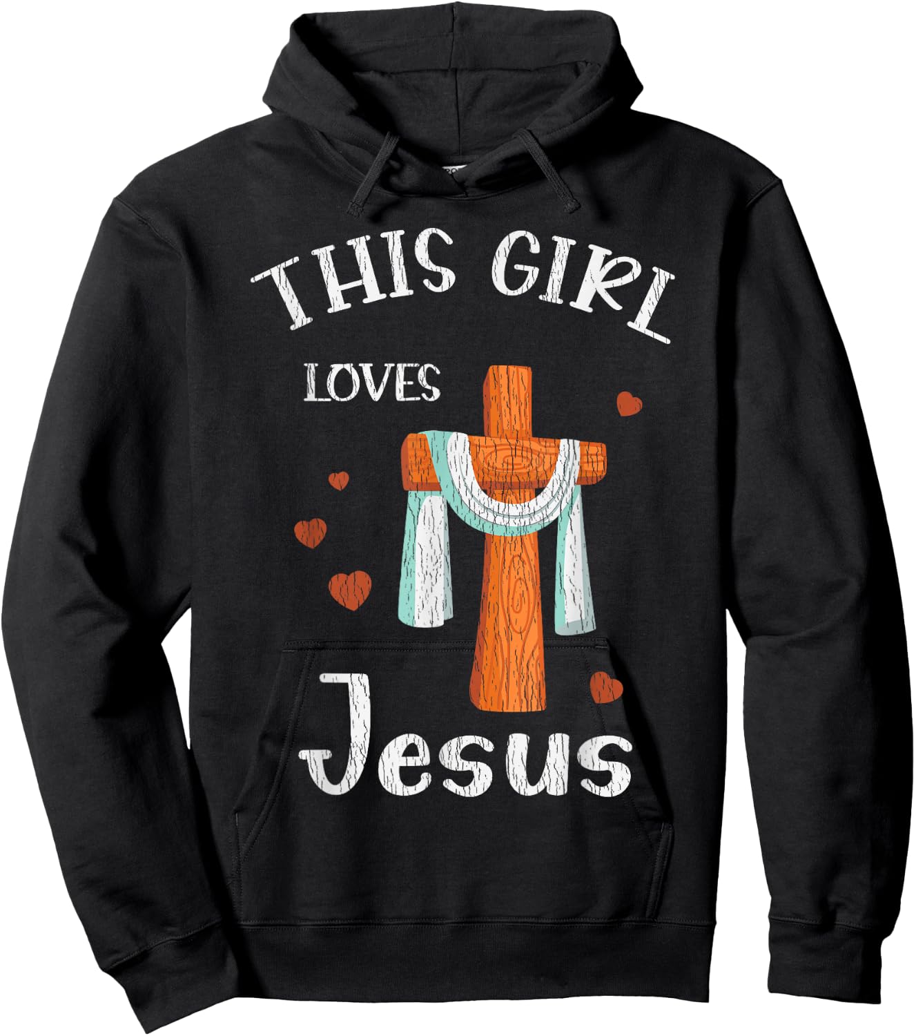 This Girl Love Jesus Teens Kids Women Christian Faith Pajama Hoodie - Hoodie | Black