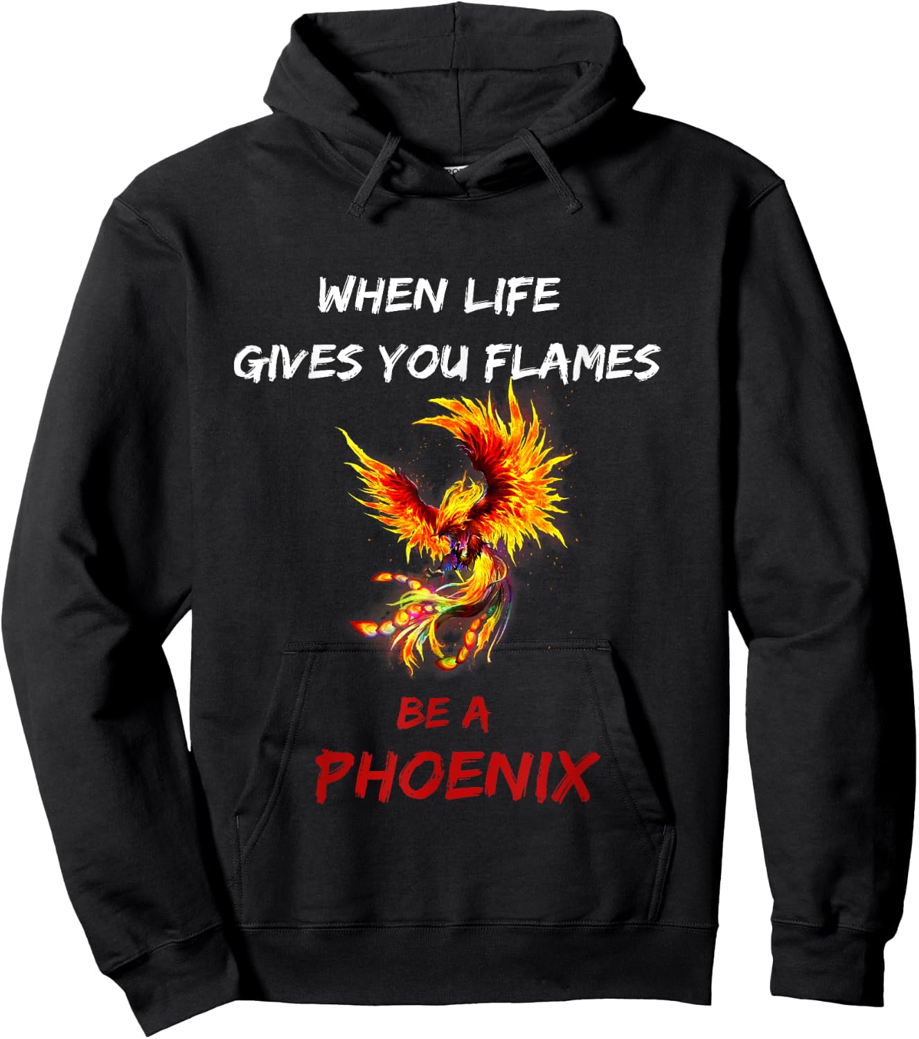 Phoenix Rising Inspiration Motivation Quote Gift Hoodie - Hoodie | Black