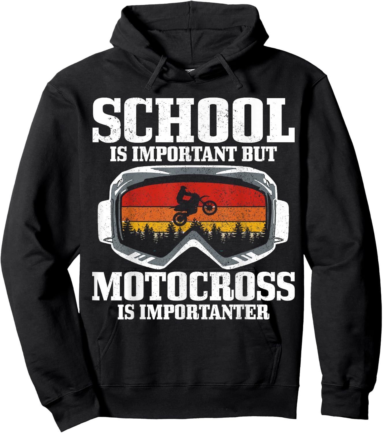 School Is Important But Motocross Is Importanter Dirt Bike Hoodie - Hoodie | Black