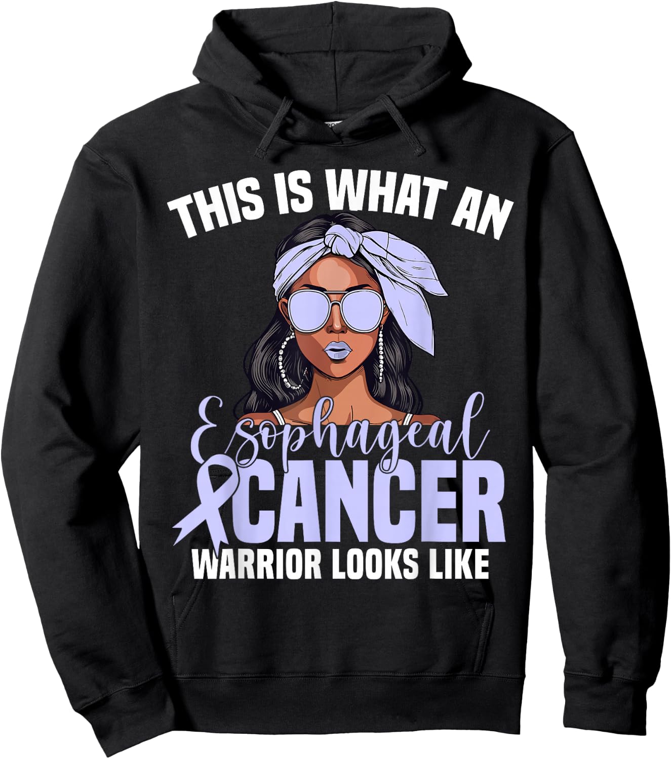 Cancer Warrior Women Fighter Awareness Esophageal Cancer Hoodie - Hoodie | Black