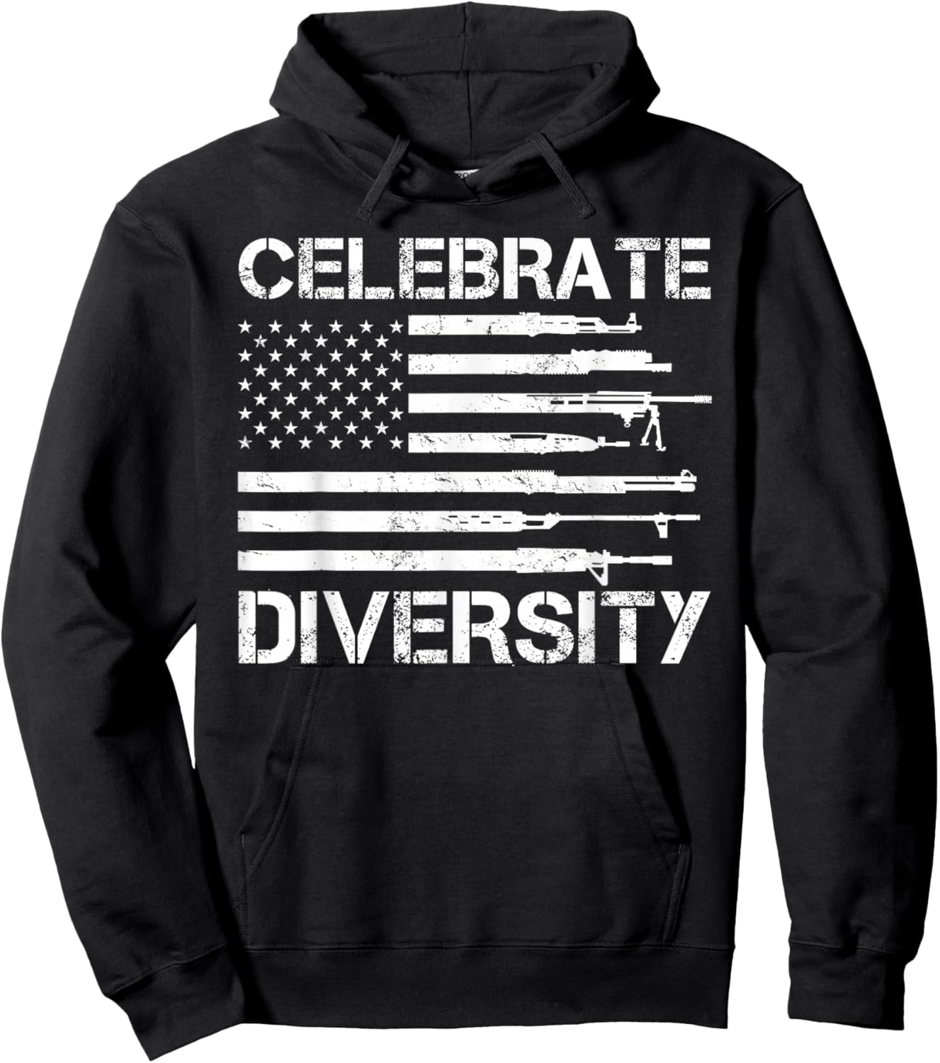 Proud Veteran Gun Owner Bullets American Flag HBL Celebrate Diversity Bullet Gun Rights Gun Lover Soldier Hoodie - Hoodie | Black