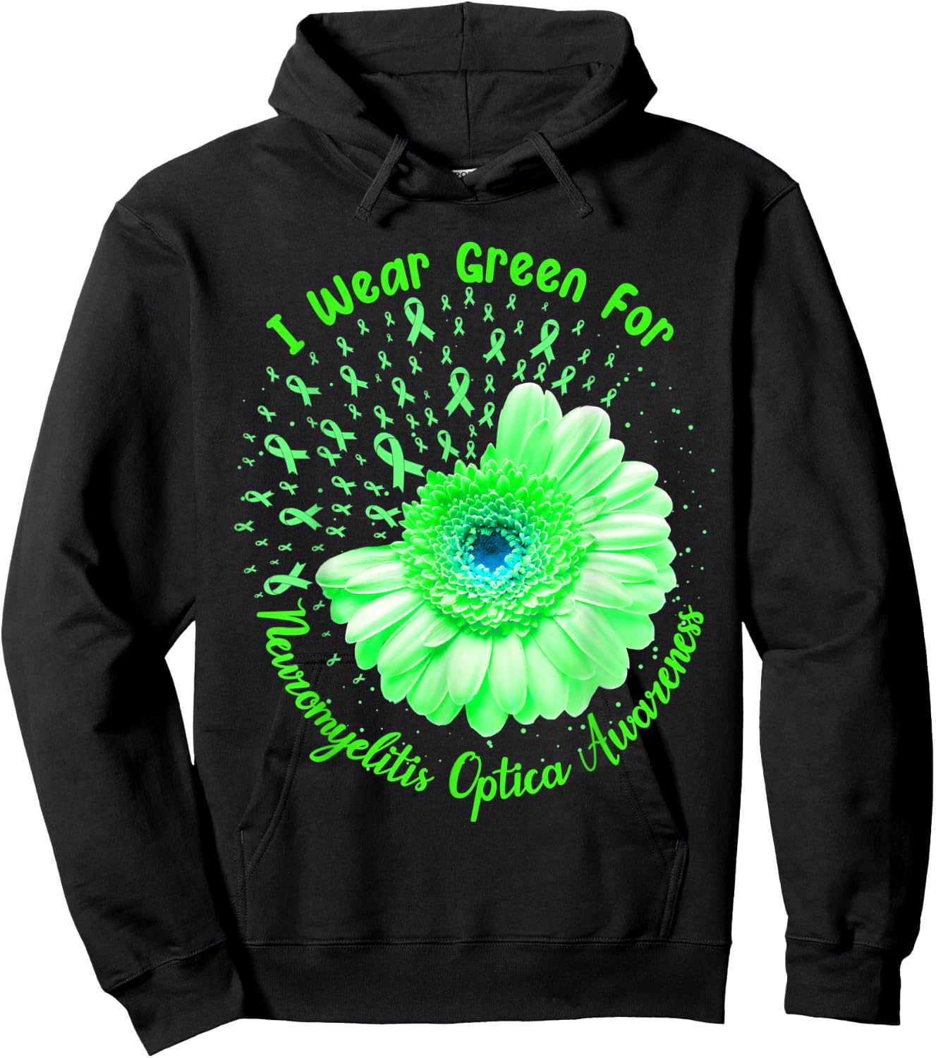 I Wear Green For Neuromyelitis Optica Awareness Survivor Hoodie - Hoodie | Black