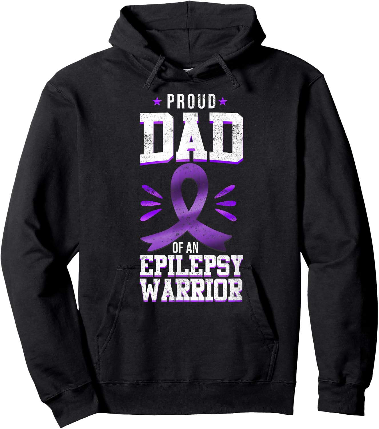 Epilepsy Awareness Ribbon Proud Dad Of An Epilepsy Warrior Hoodie - Hoodie | Black