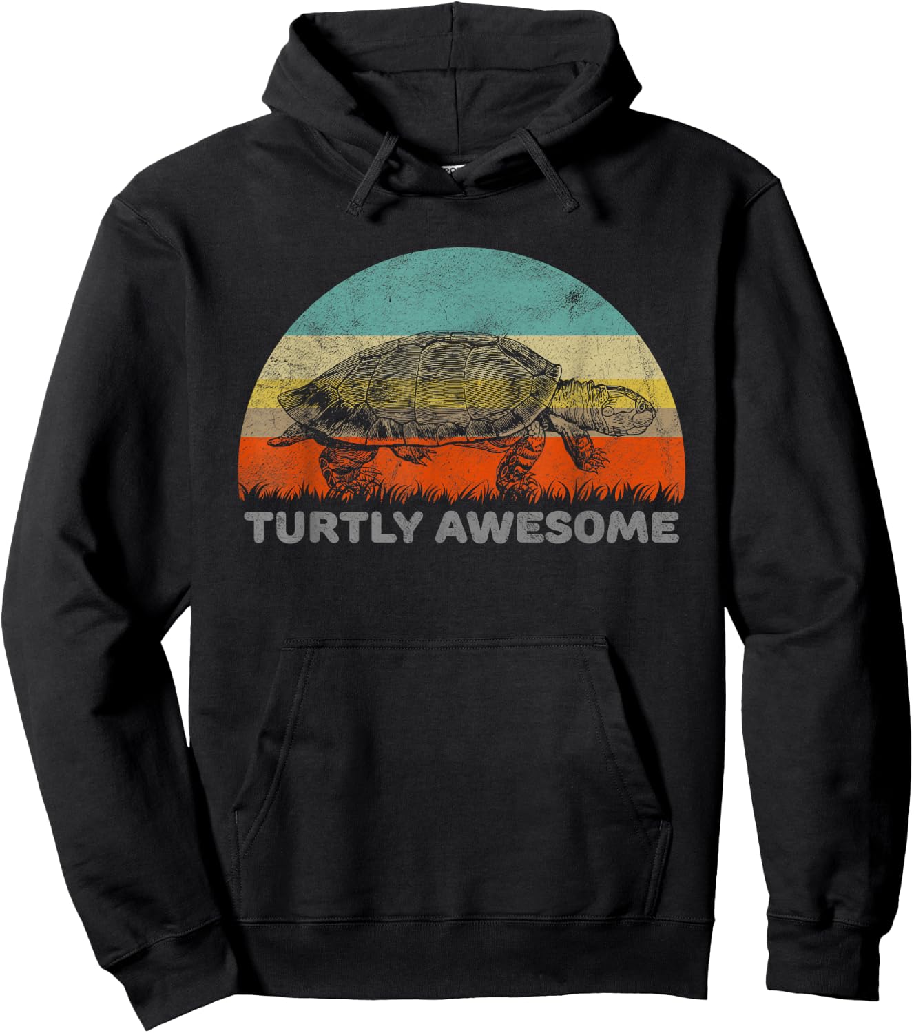 Funny Turtle Pun Turtly (Totally) Awesome Hoodie - Hoodie | Black