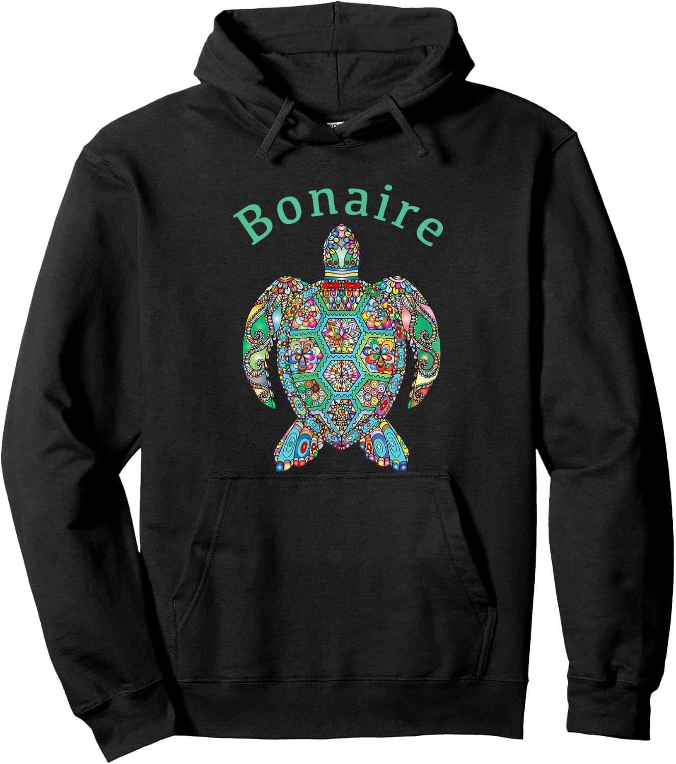 Bonaire Tribal Turtle Hoodie - Hoodie | Black