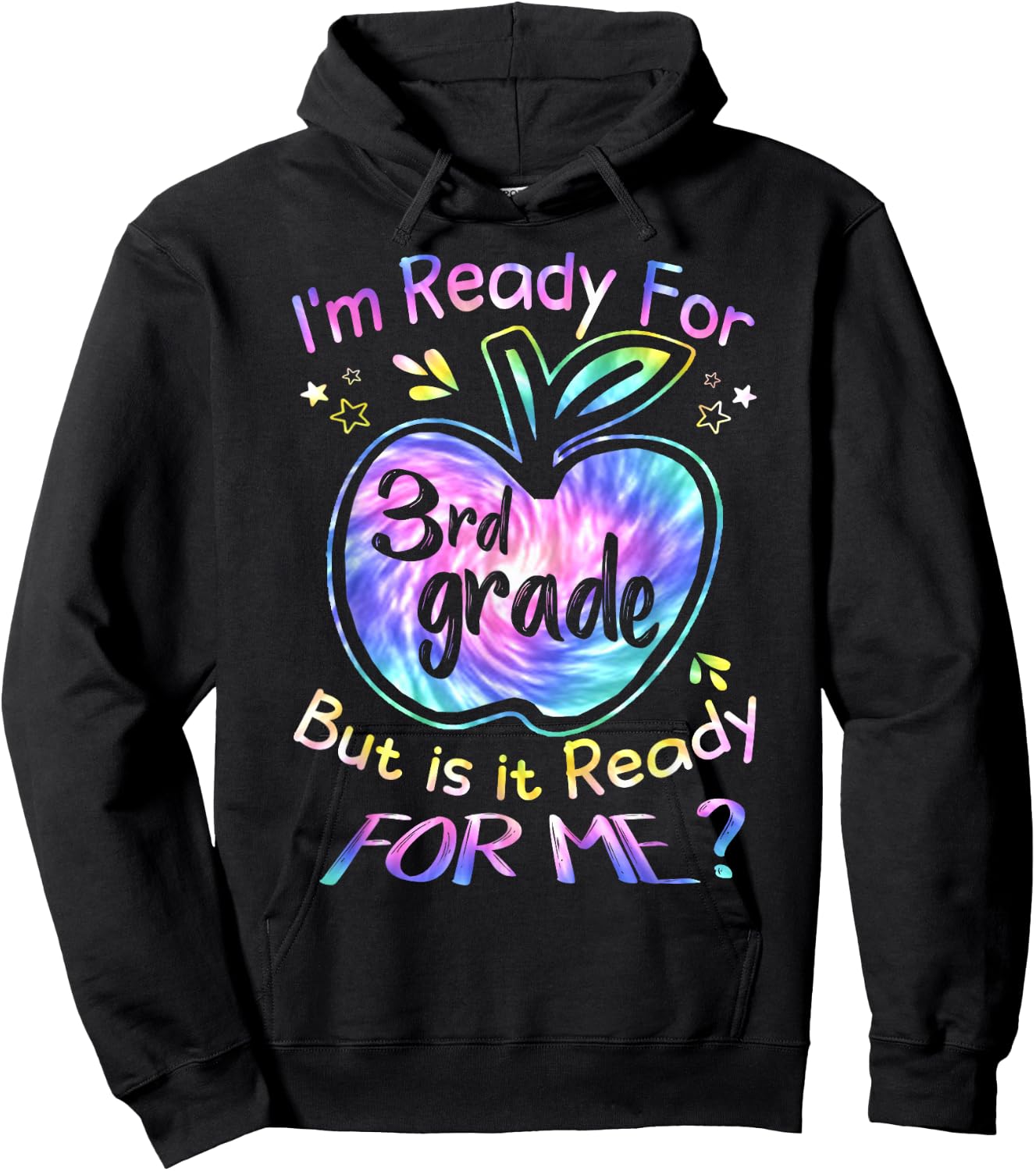 Ready for 3rd Grade Tie Dye Back to School Hello Third Grade Hoodie - Hoodie | Black