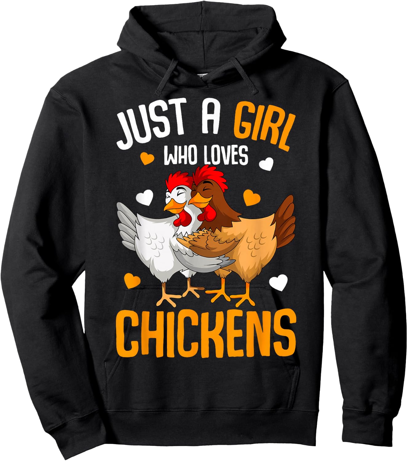 Just a Girl who loves Chickens Girls Chicken Hoodie - Hoodie | Black