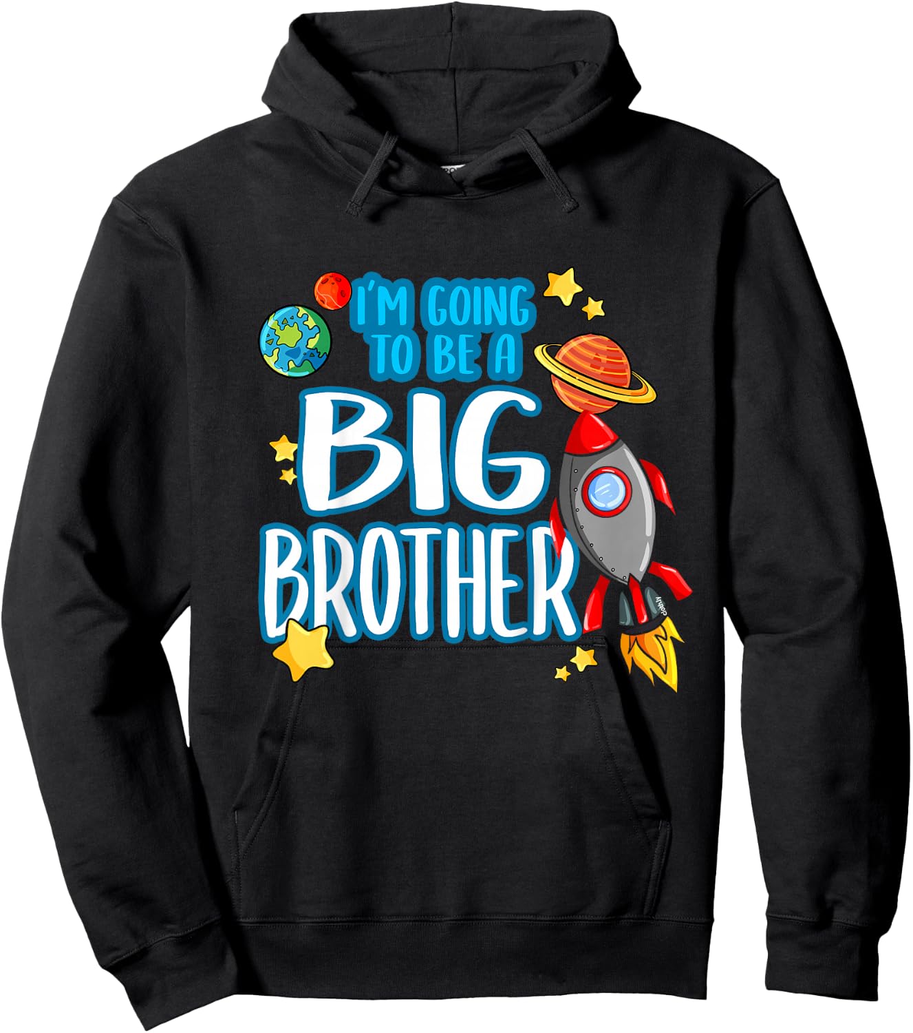 Big Brother Outer Space Gift Toddler Siblings Hoodie - Hoodie | Black