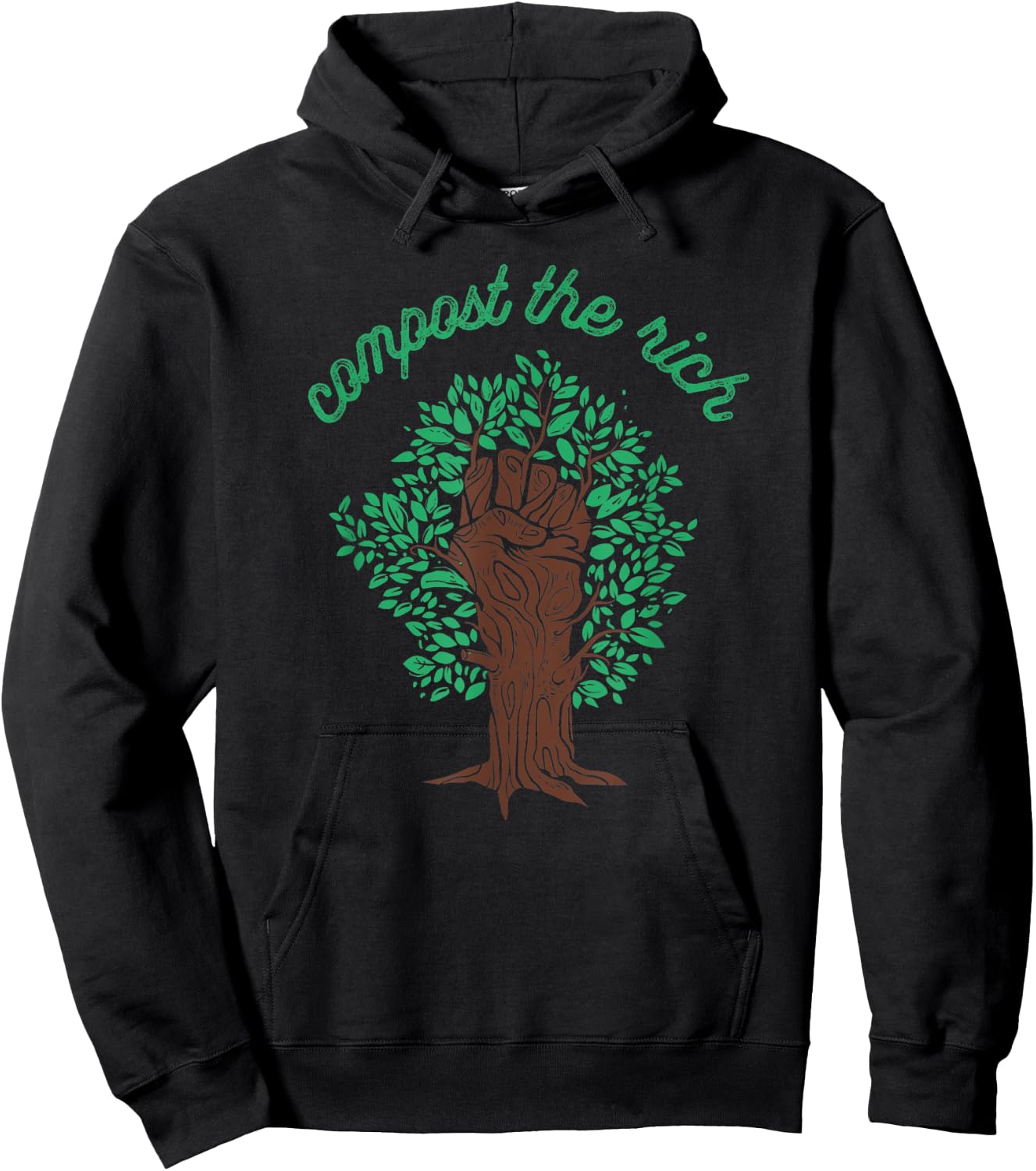 Compost The Rich Protest Power Fist Socialist Resistance Hoodie - Hoodie | Black