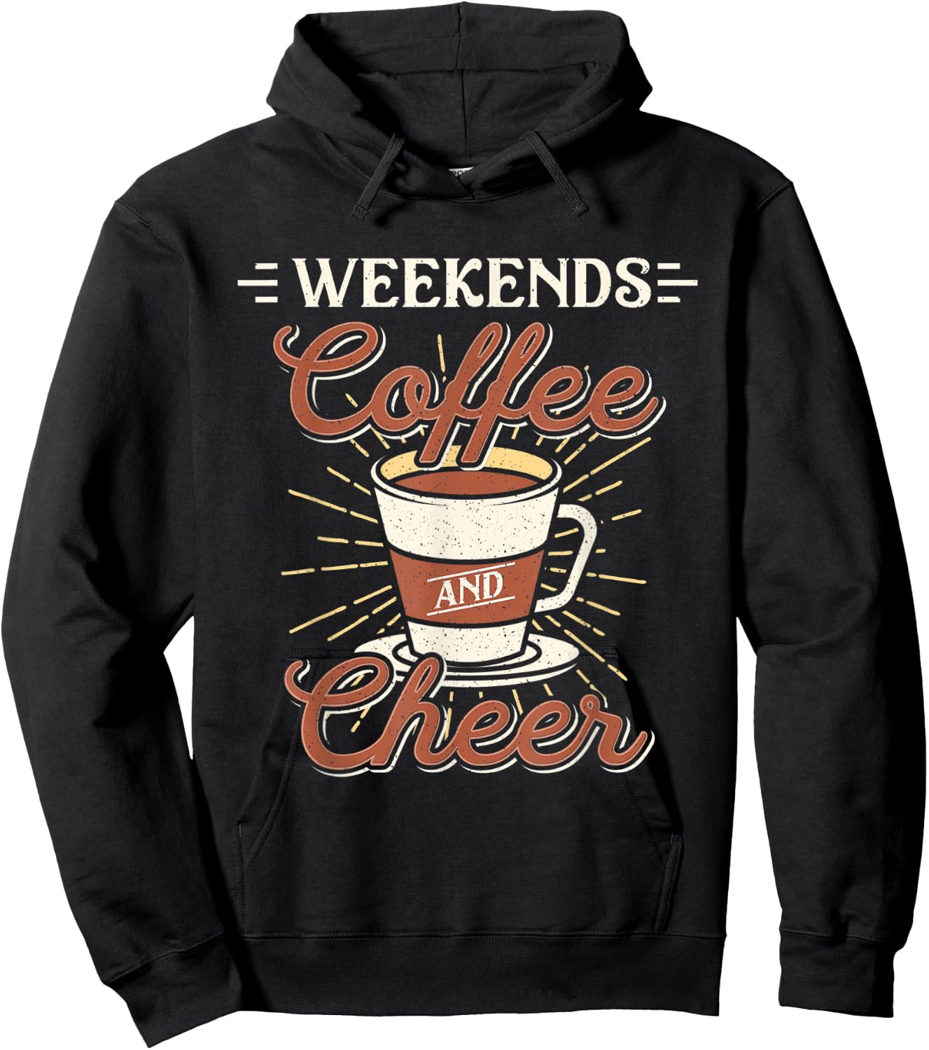 Weekends Coffee And Cheer Mom Cheerleading Parent Gift Hoodie - Hoodie | Black