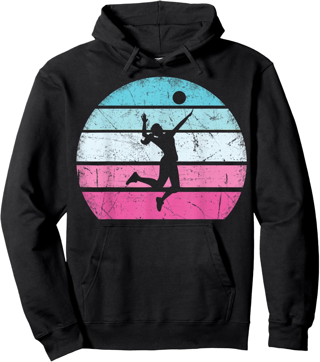 Volleyball Girl Retro Vintage Hoodie - Hoodie | Black