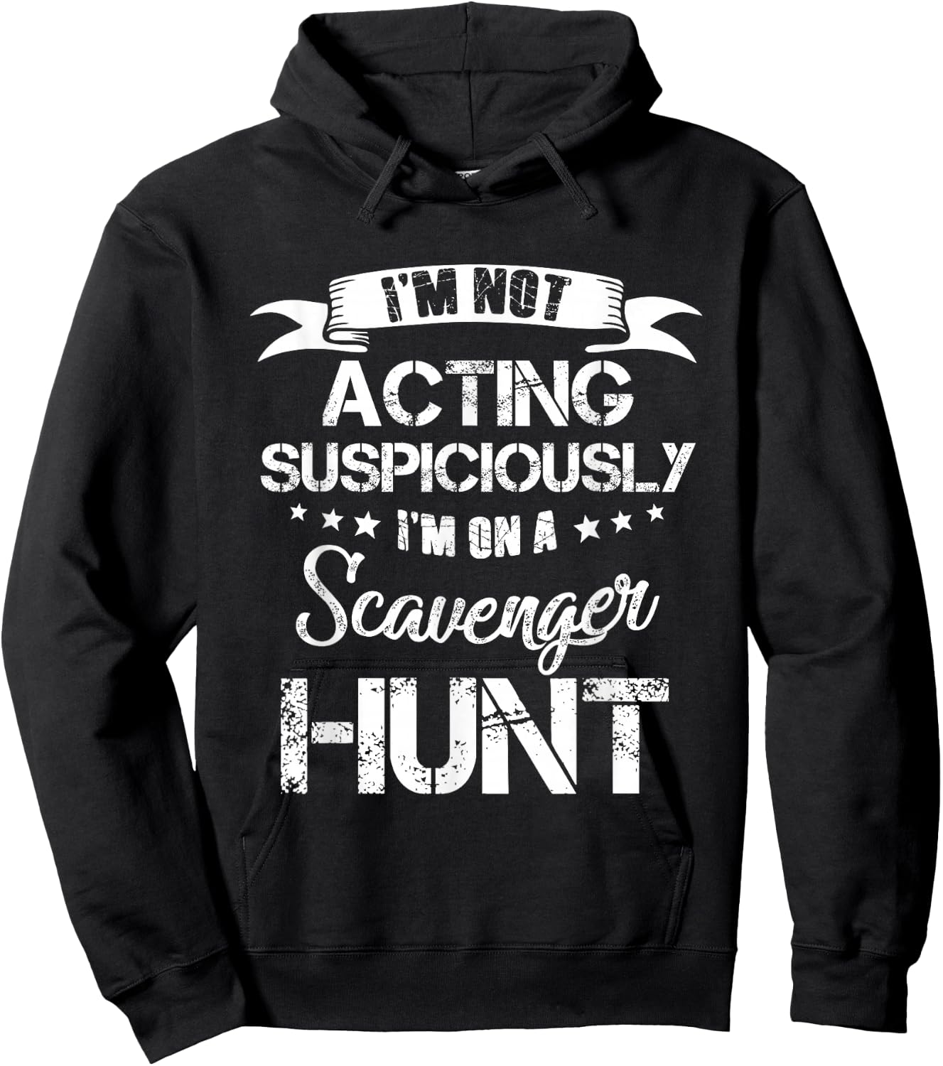 Not Acting Suspiciously I'm on a Scavenger Hunt Black X-Small Modern Classic Short Sleeve Hoodie - Hoodie | Black