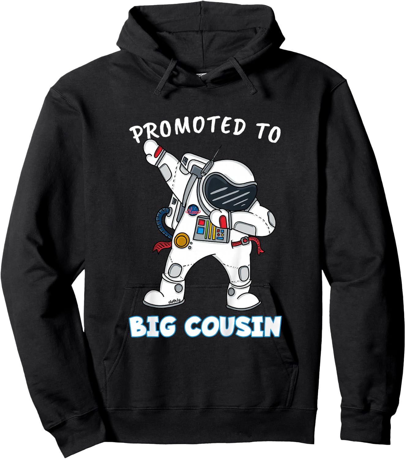 Kids Promoted to Big Cousin Boy Dabbing Astronaut Hoodie - Hoodie | Black