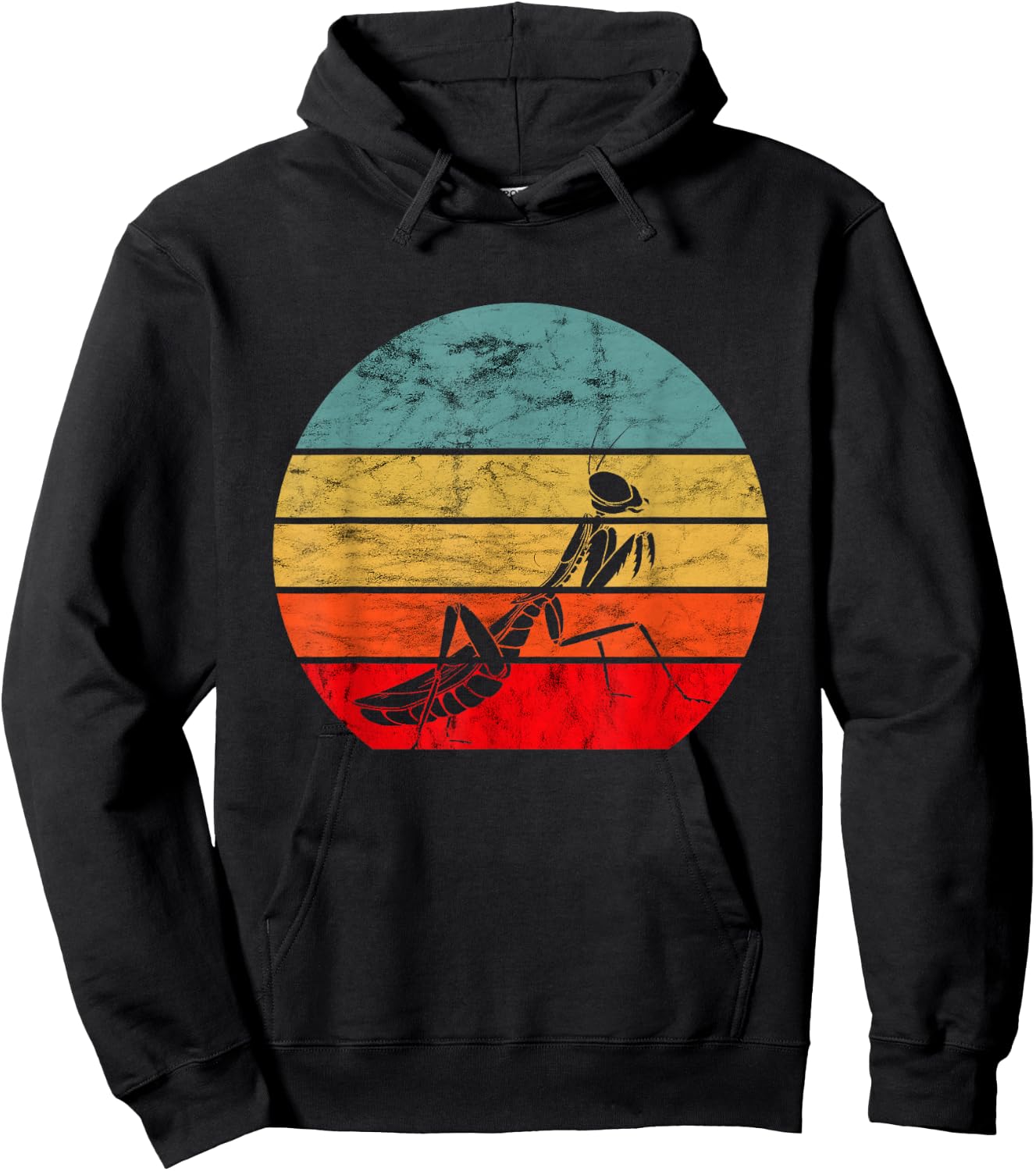 Praying Mantis Retro Vintage Mantis Insect Bug Lover Hoodie - Hoodie | Black