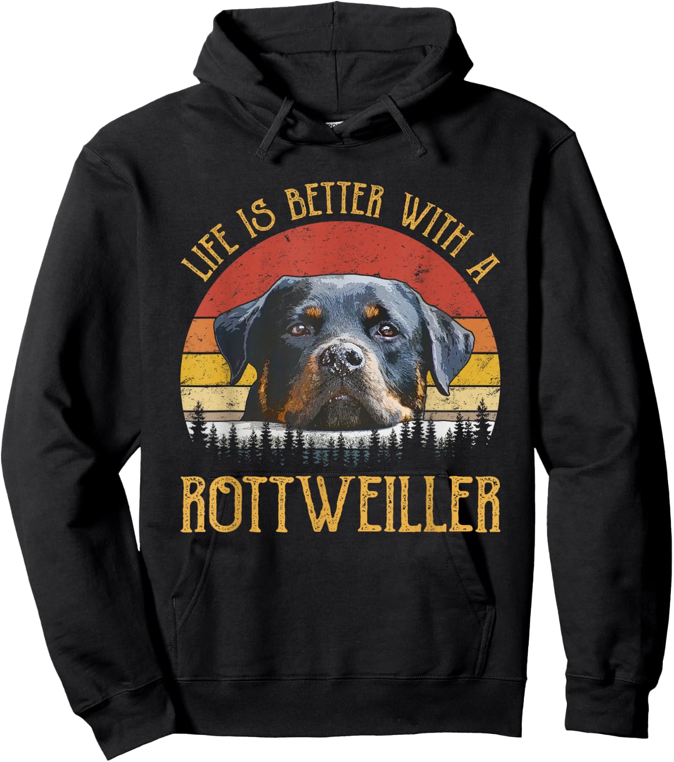 Life Is Better With A Rottweiler Rottie Mom Dad Rottweiler Hoodie - Hoodie | Black