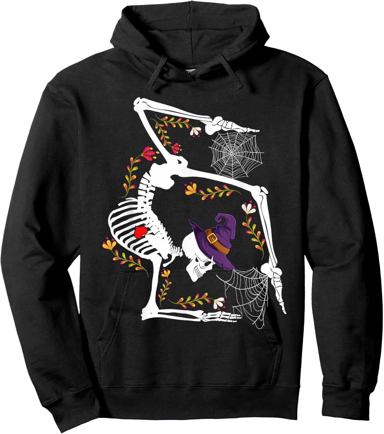 Skeleton Gymnast Lazy Halloween Costume Funny Gymnastics Hoodie - Hoodie | Black
